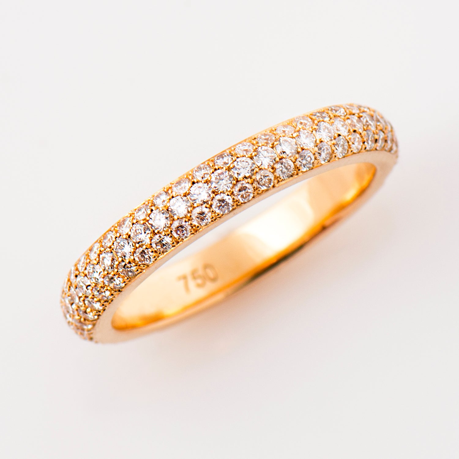 3 Row Micro Pavé Diamond Ring
