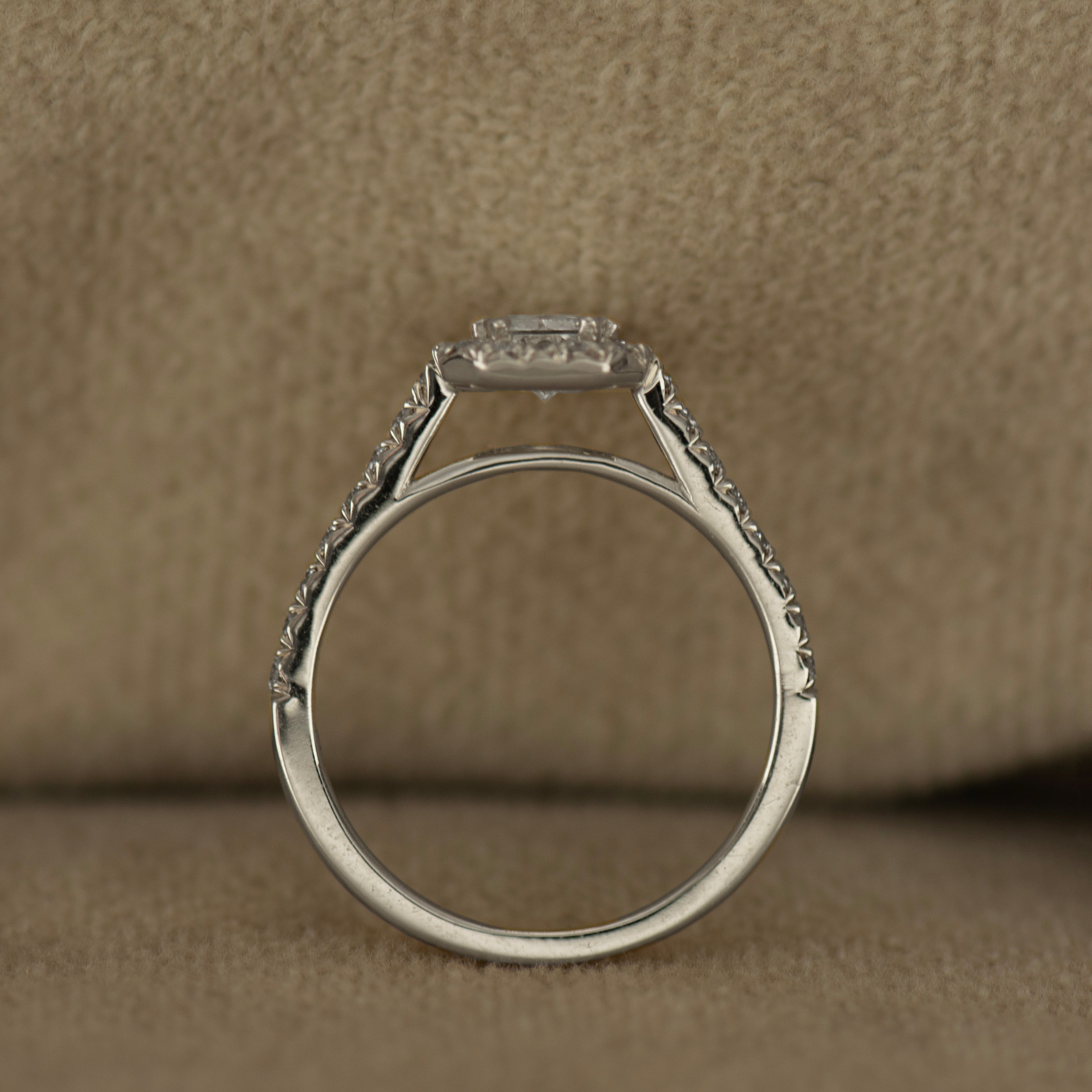 Radiant Cut Diamond Halo Ring