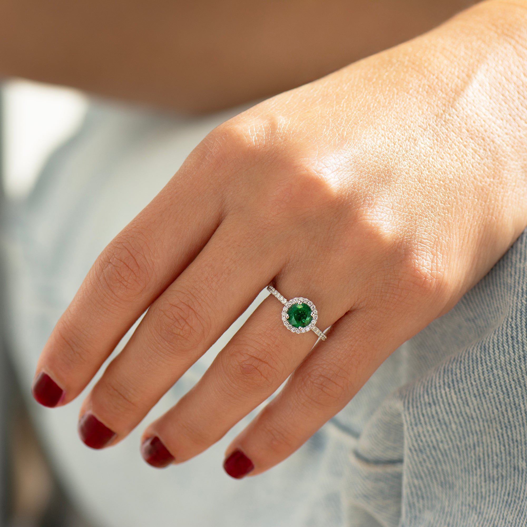 Zambian Emerald Engagement Ring