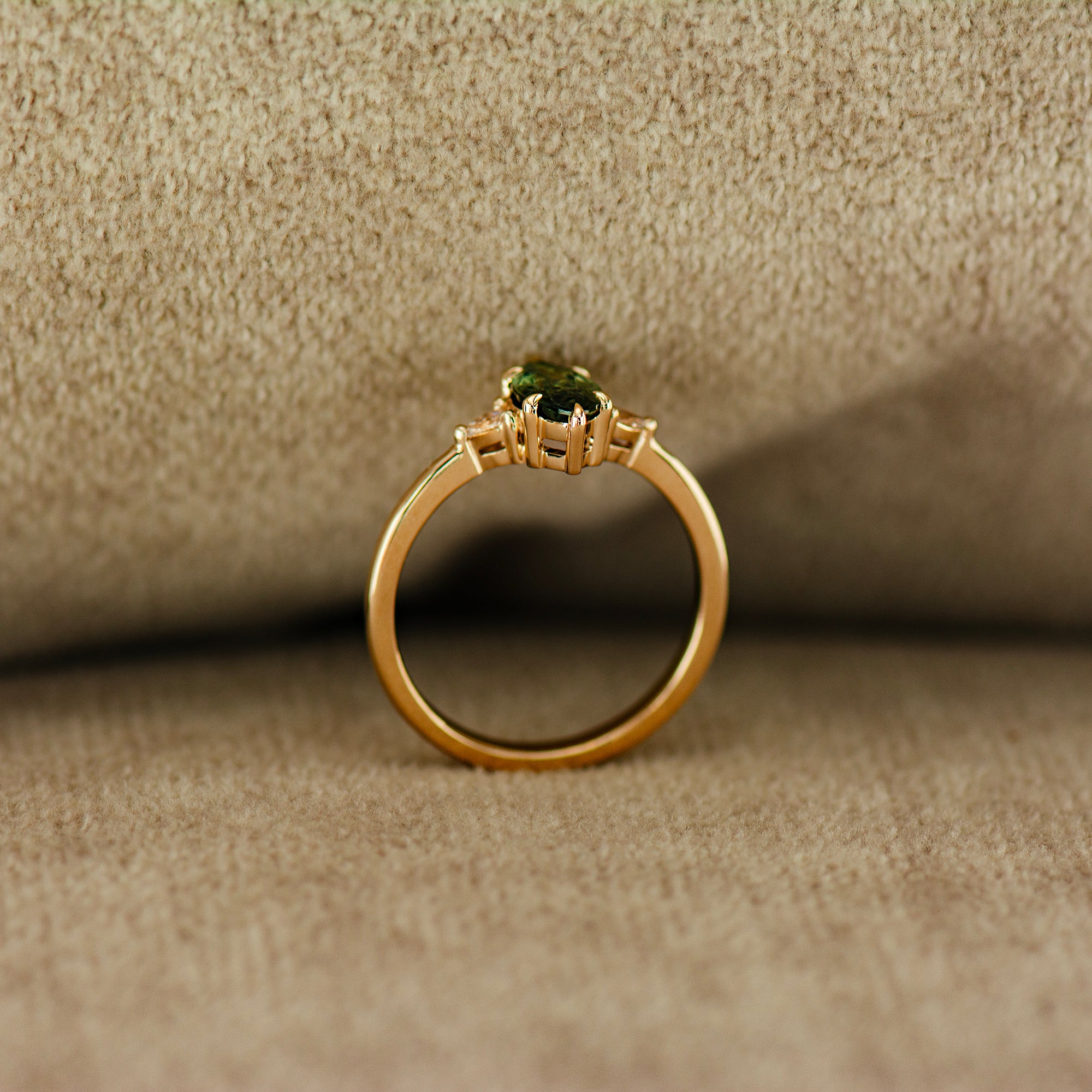 Crown Green Sapphire Ring