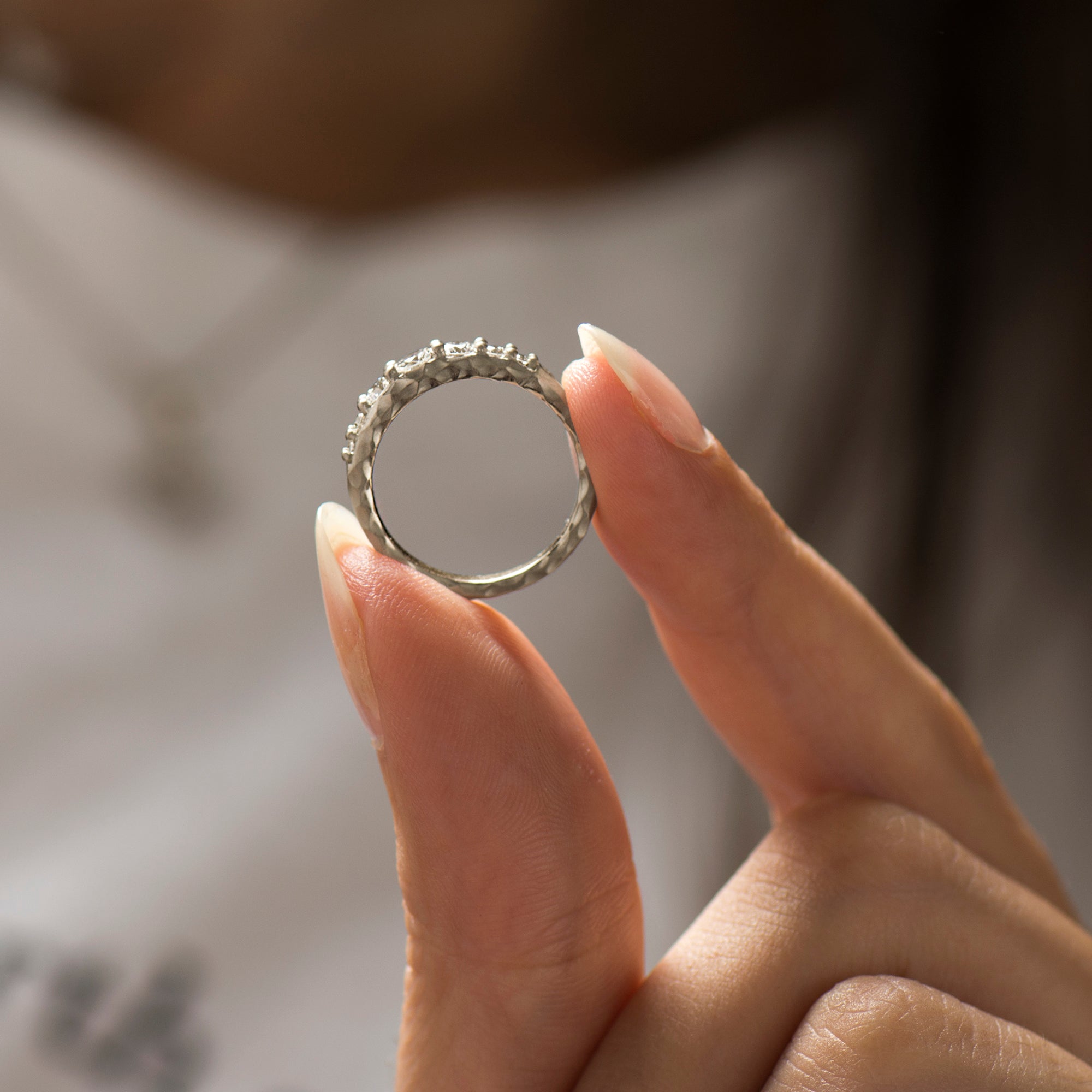 Texture Matte Engagement Ring