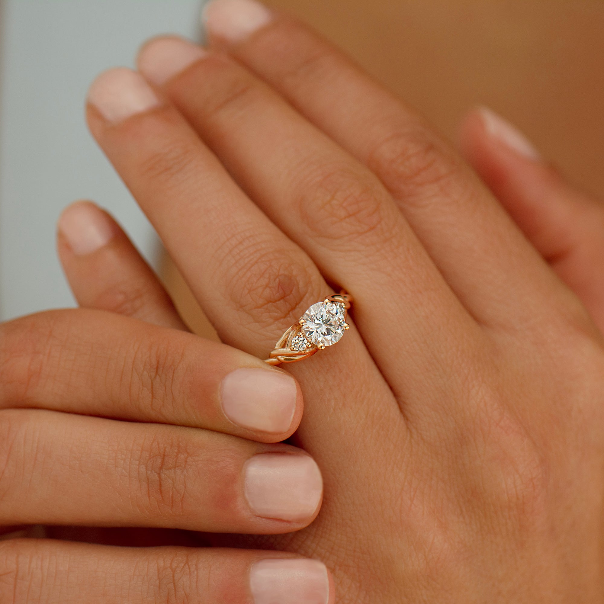 Large Three Stone Celtic Engagement Ring