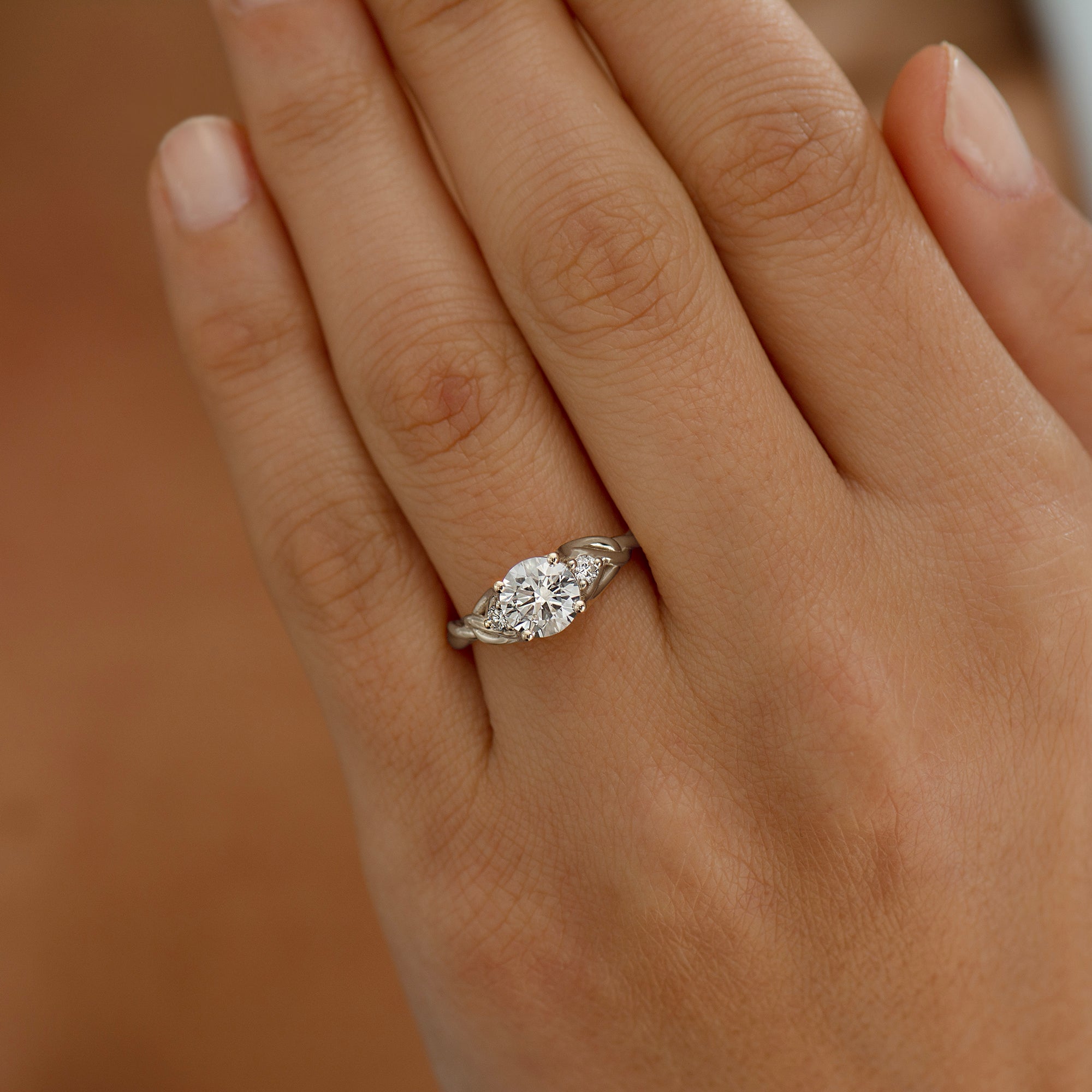 Large Three Stone Celtic Engagement Ring