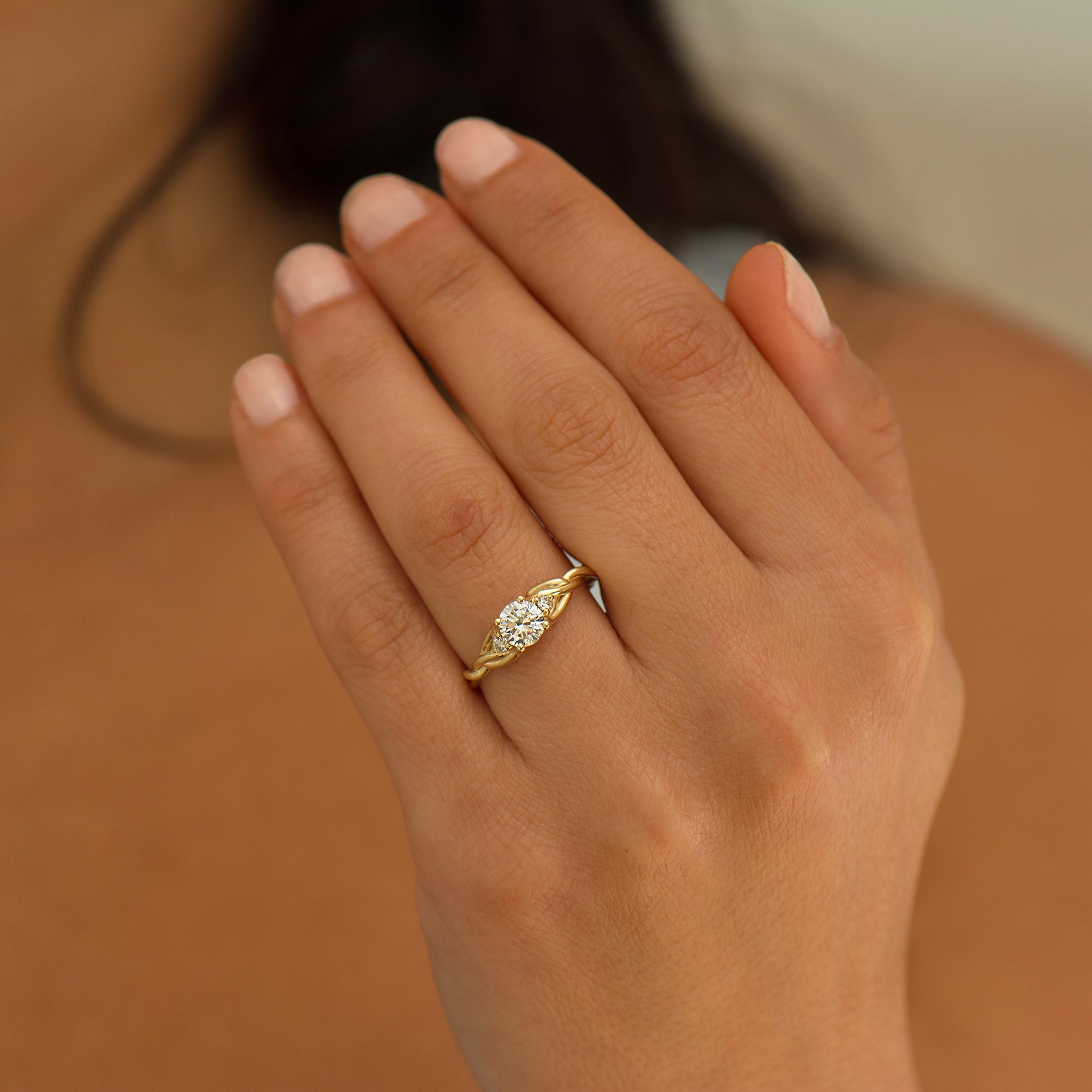 Three Stone Celtic Engagement Ring