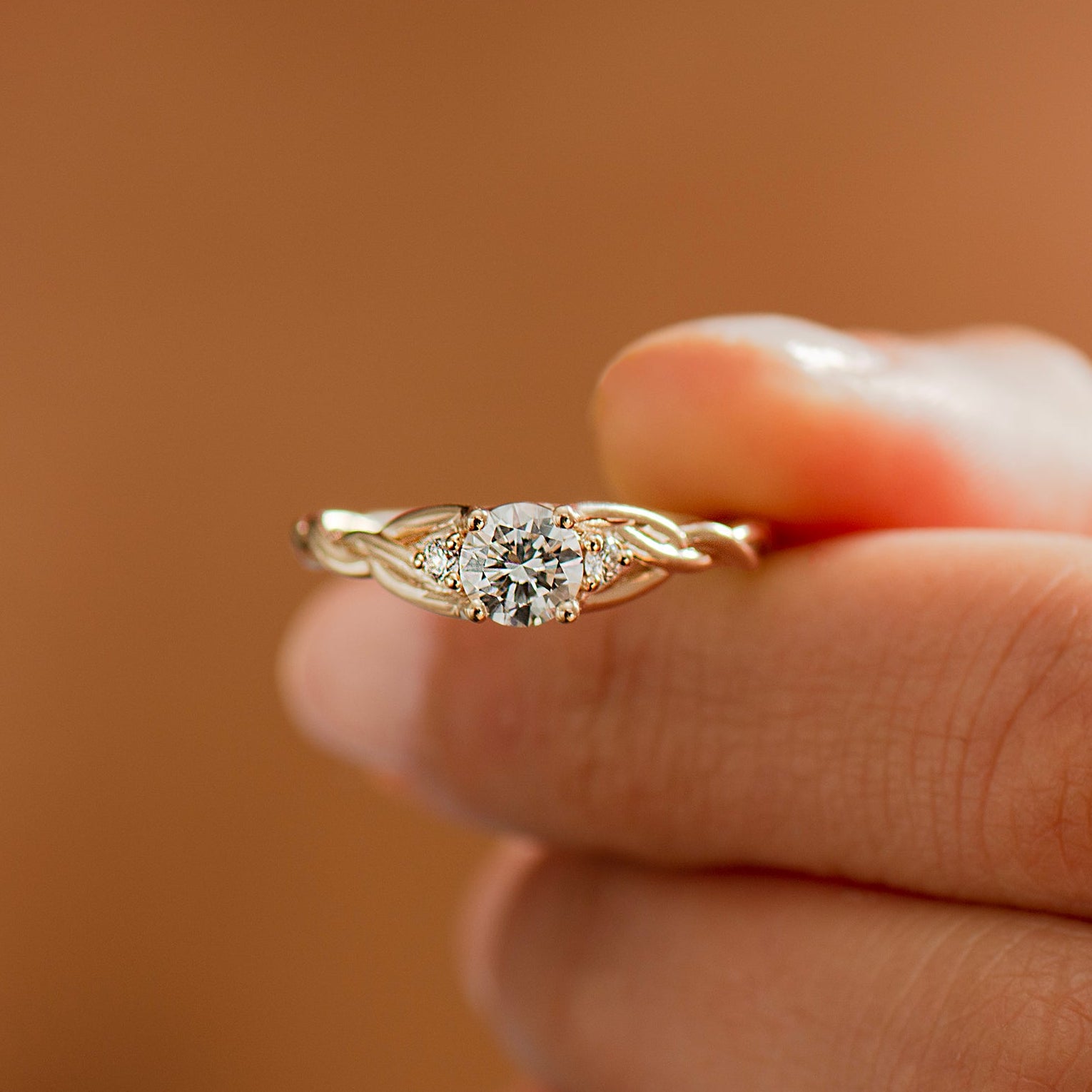 Three Stone Celtic Engagement Ring