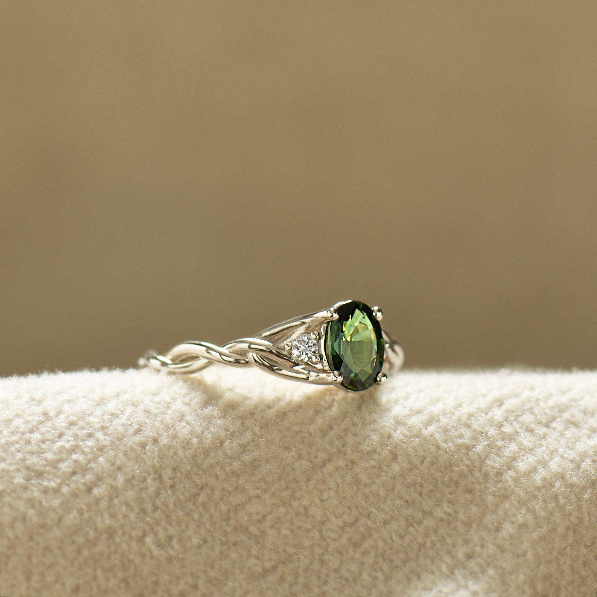 Celtic Three Stone Sapphire Ring