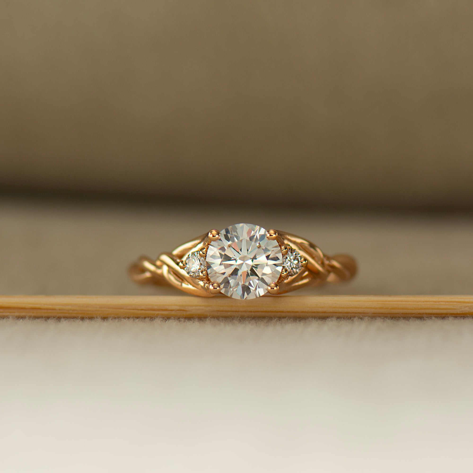 Large Three Stone Celtic Engagement Ring