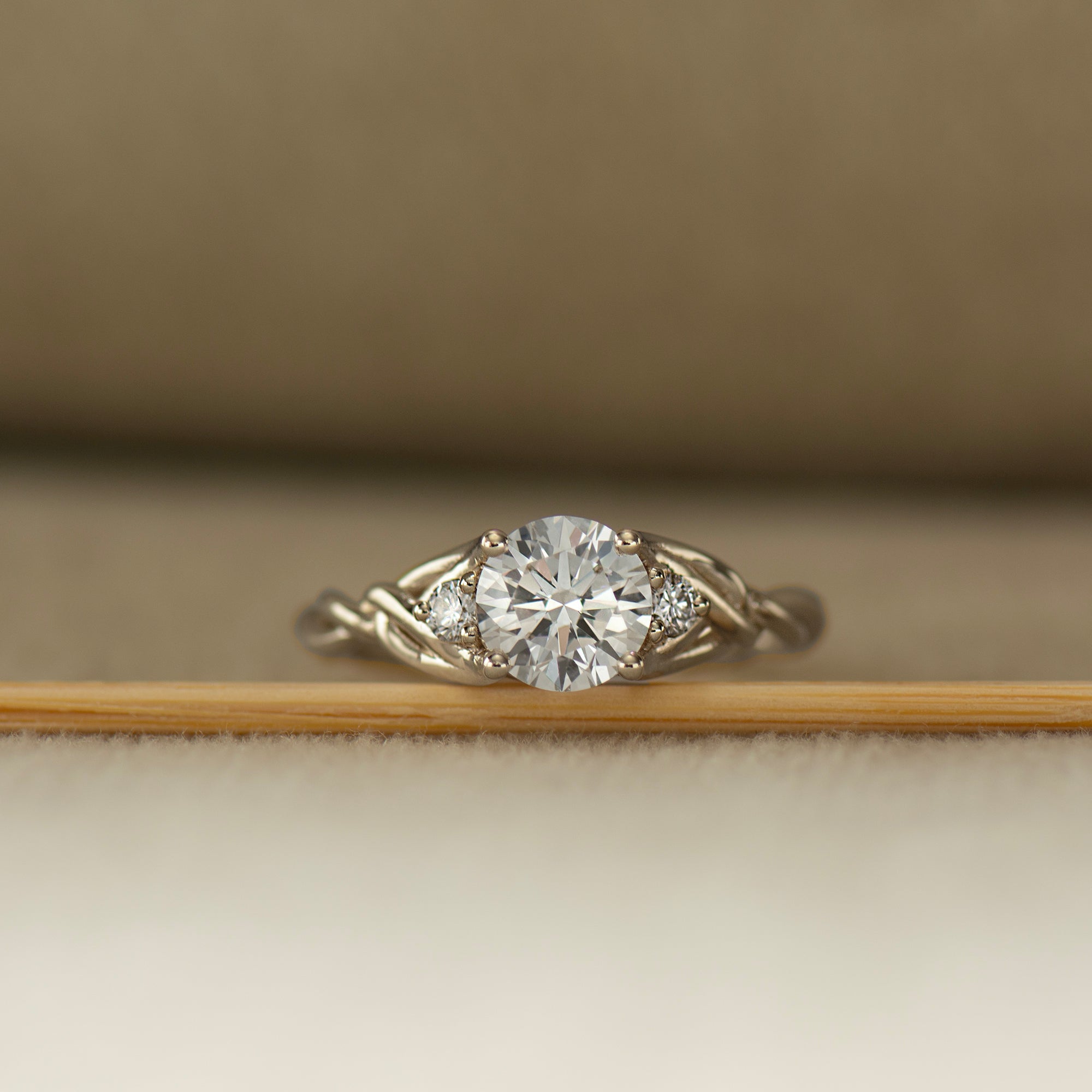 Large Three Stone Celtic Engagement Ring