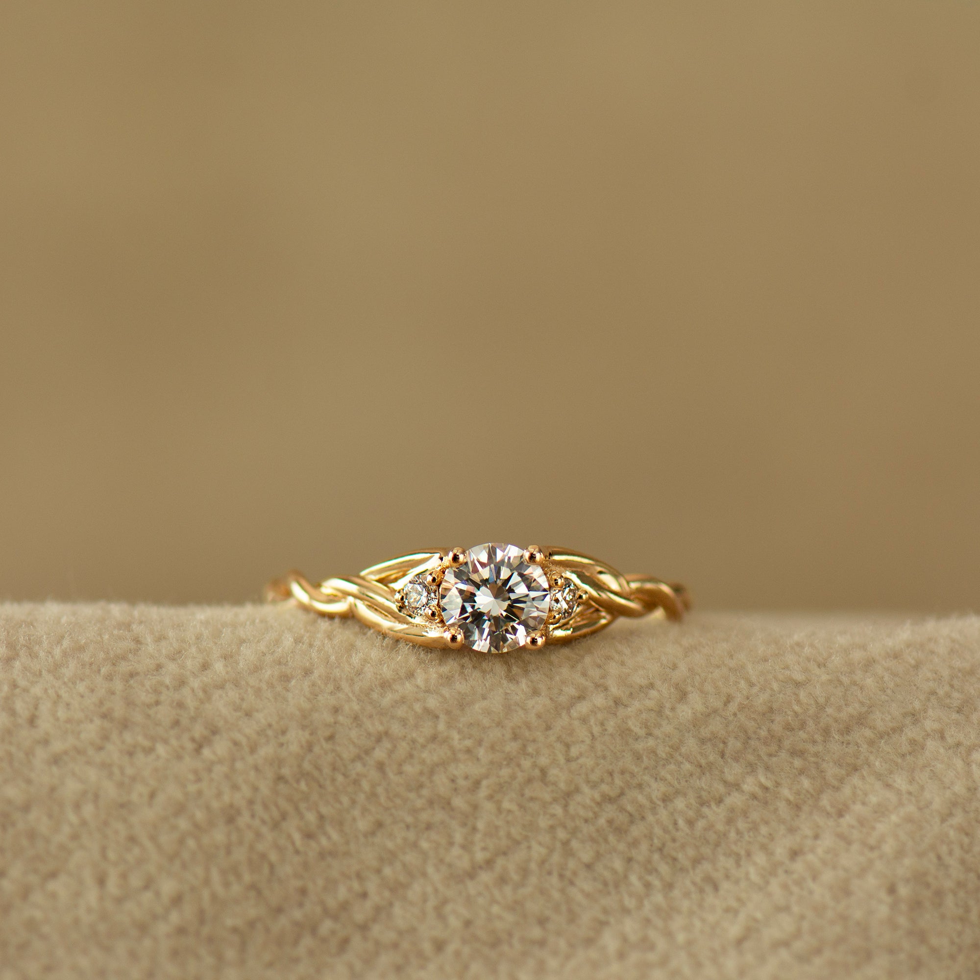 Three Stone Celtic Engagement Ring