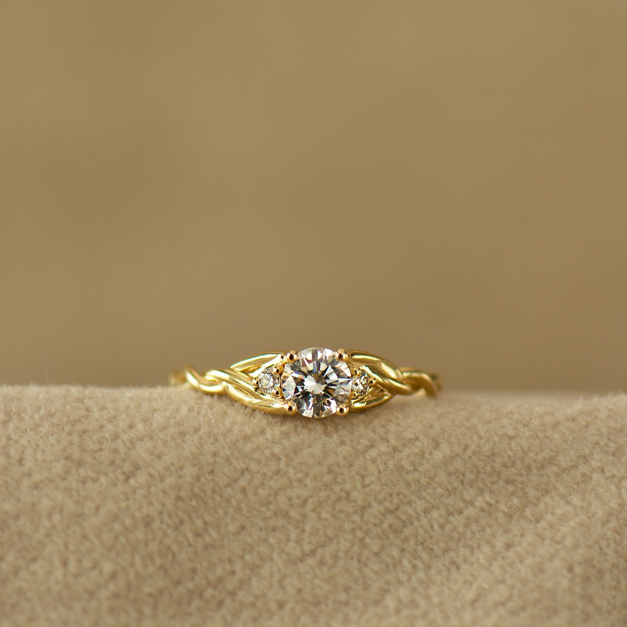 Three Stone Celtic Engagement Ring