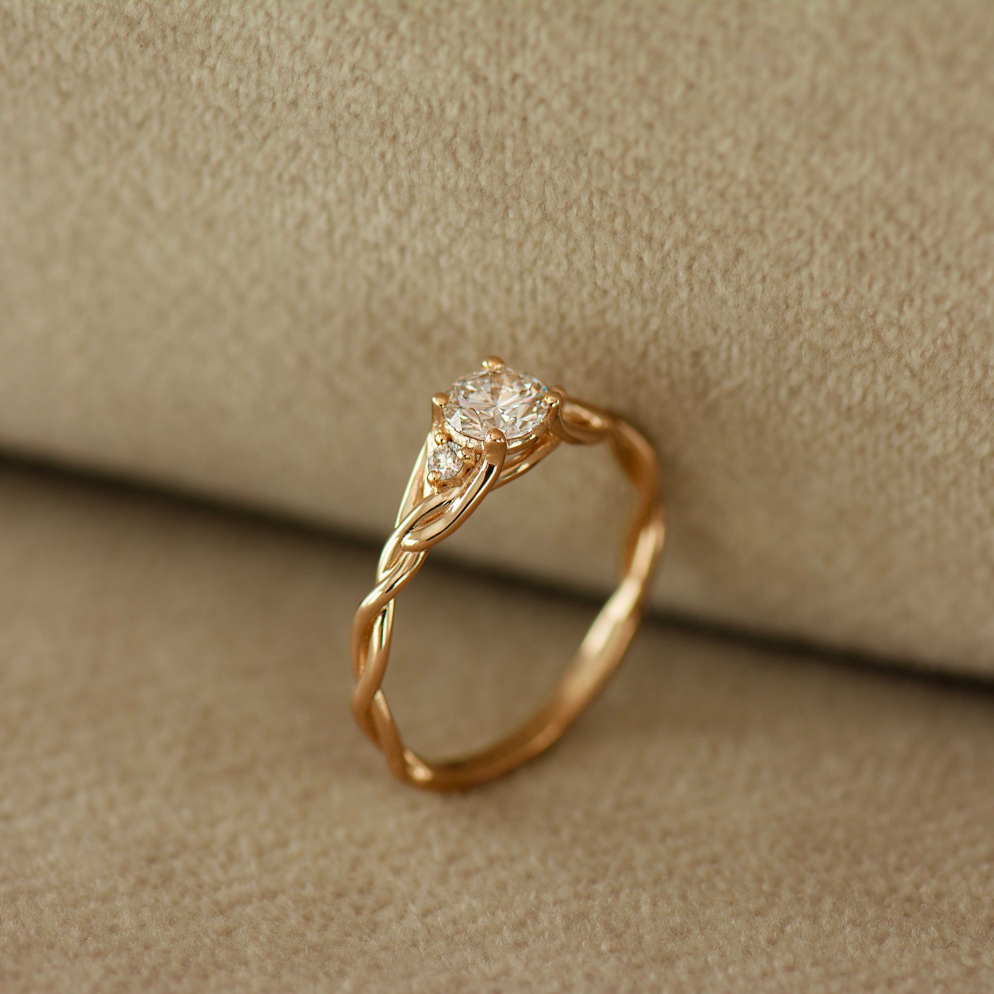 Three Stone Celtic Engagement Ring