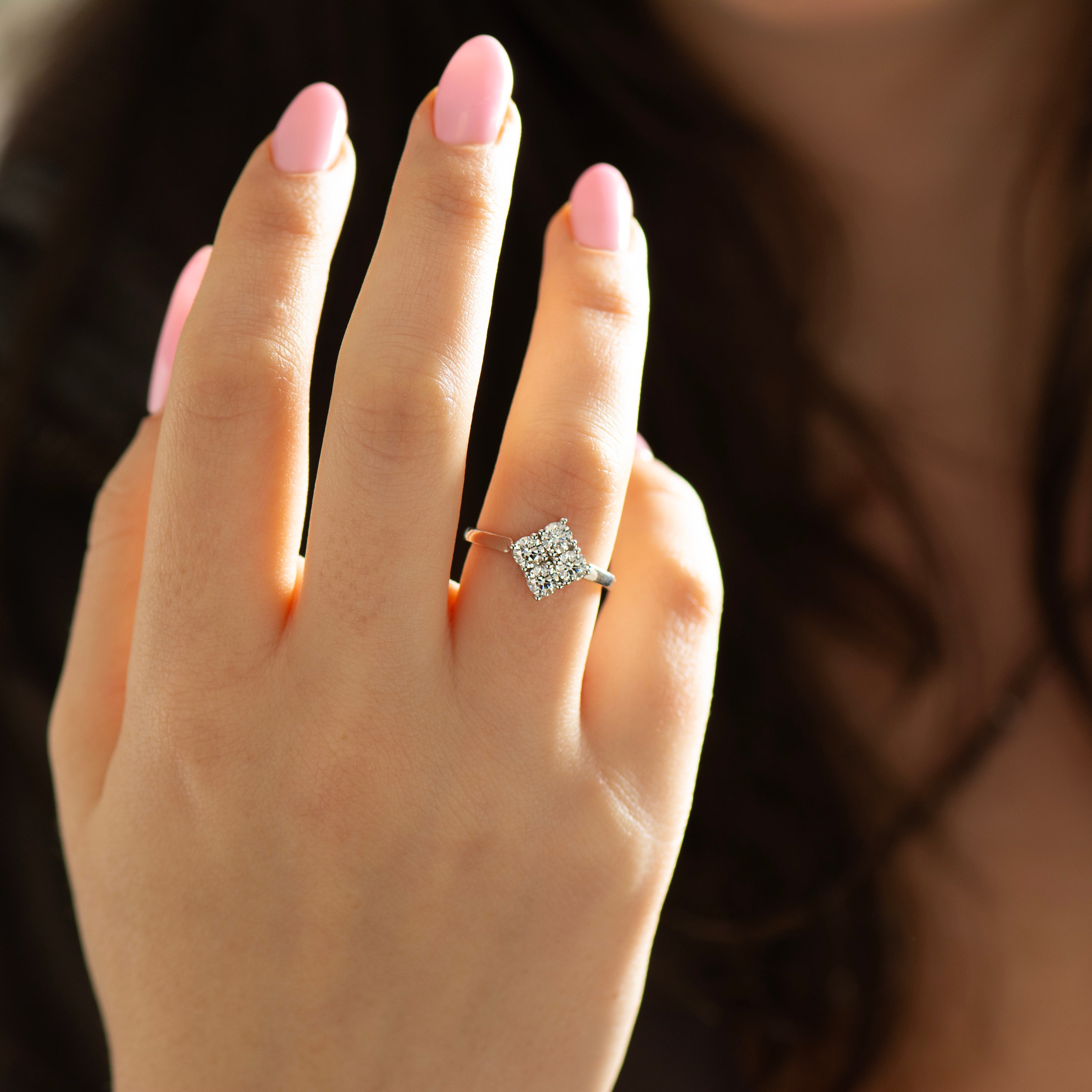 Diamond Cluster Engagement Ring