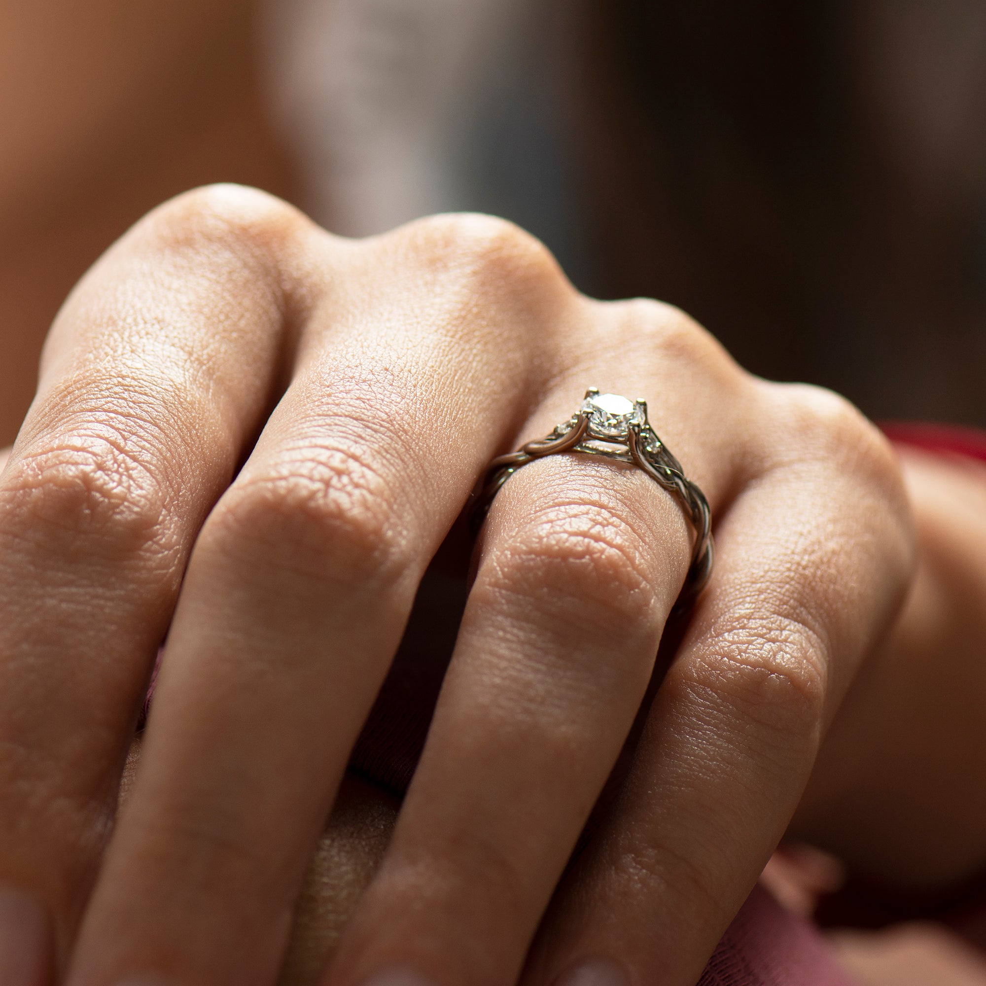 Three Stone Celtic Engagement Ring