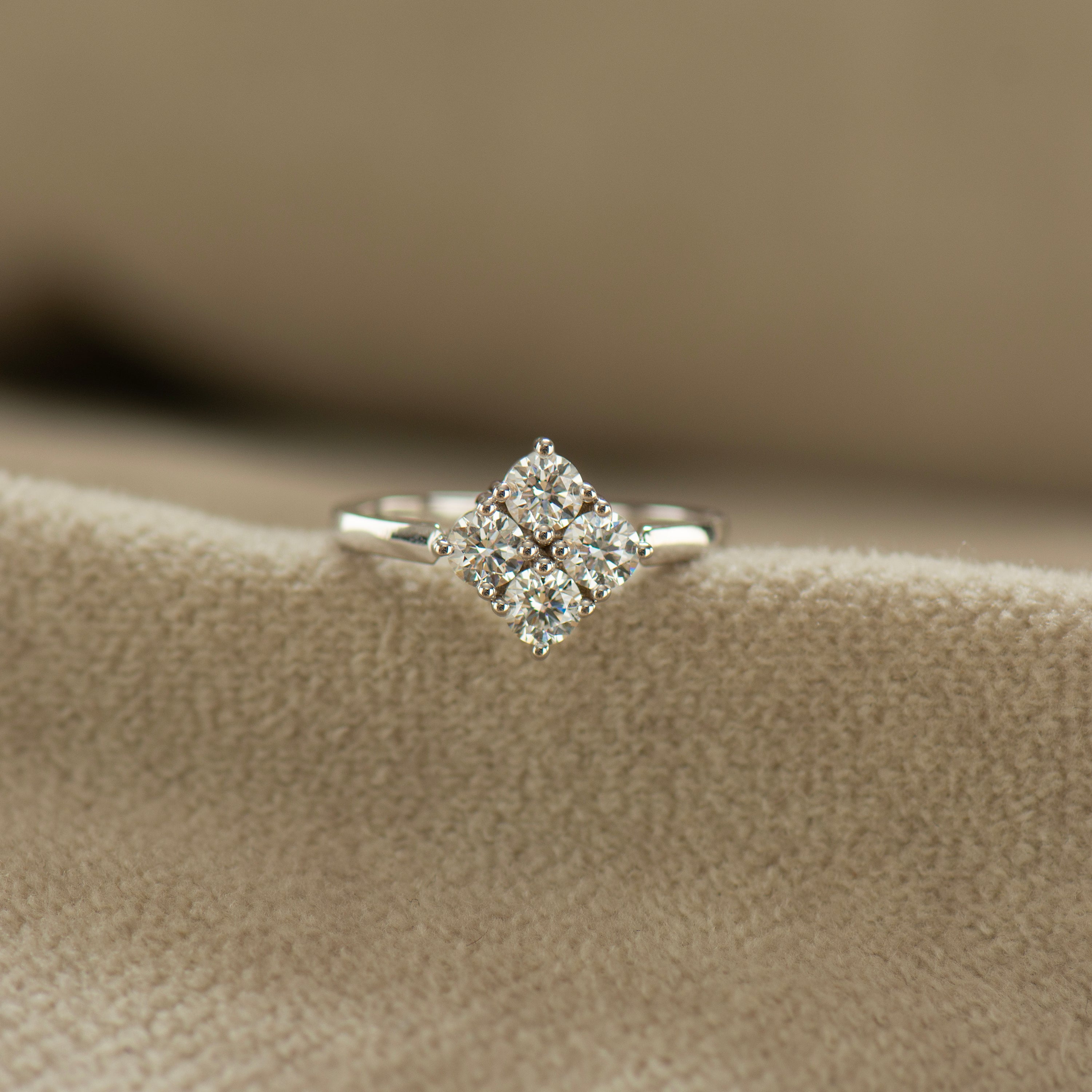 Diamond Cluster Engagement Ring