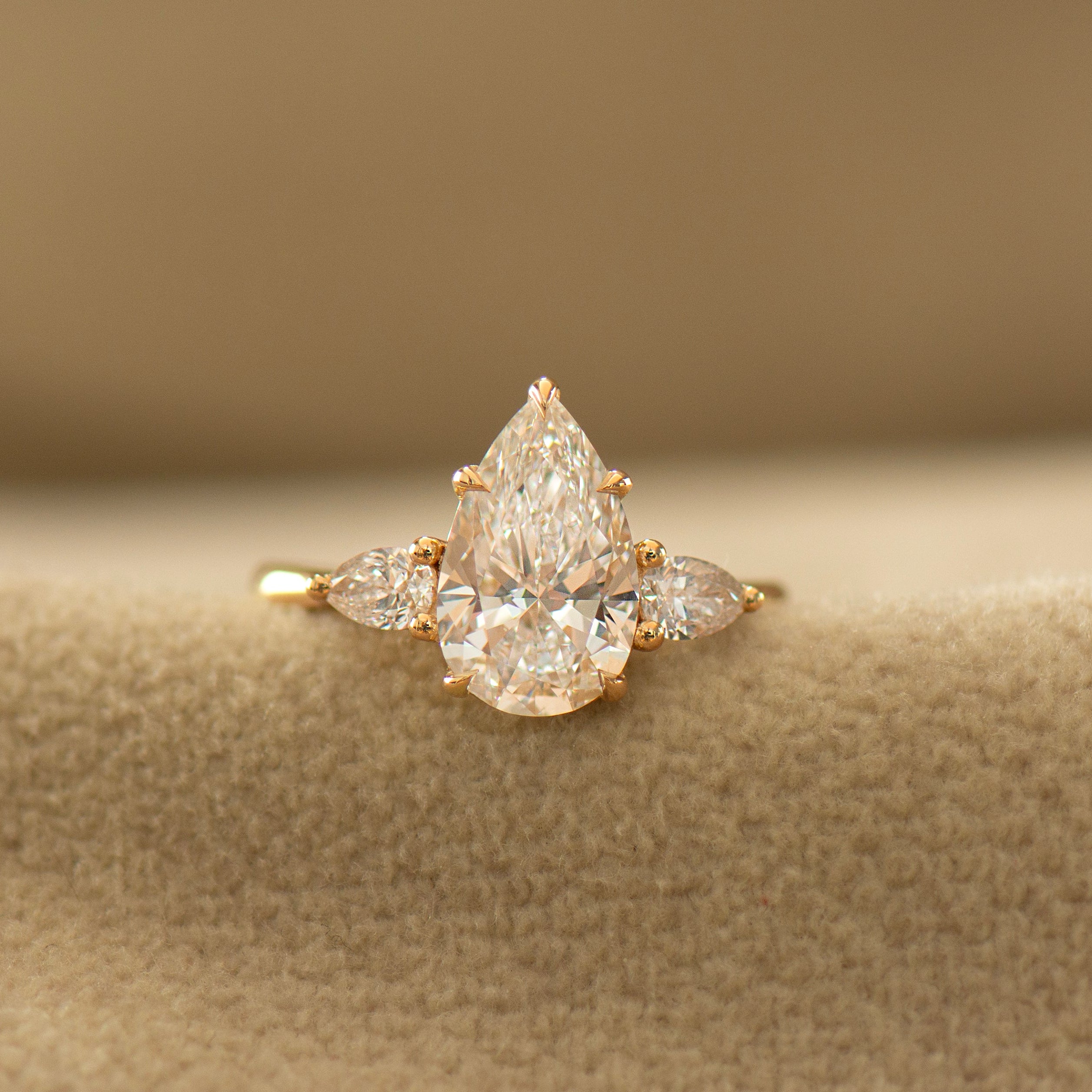 Three Stone Pear Ring