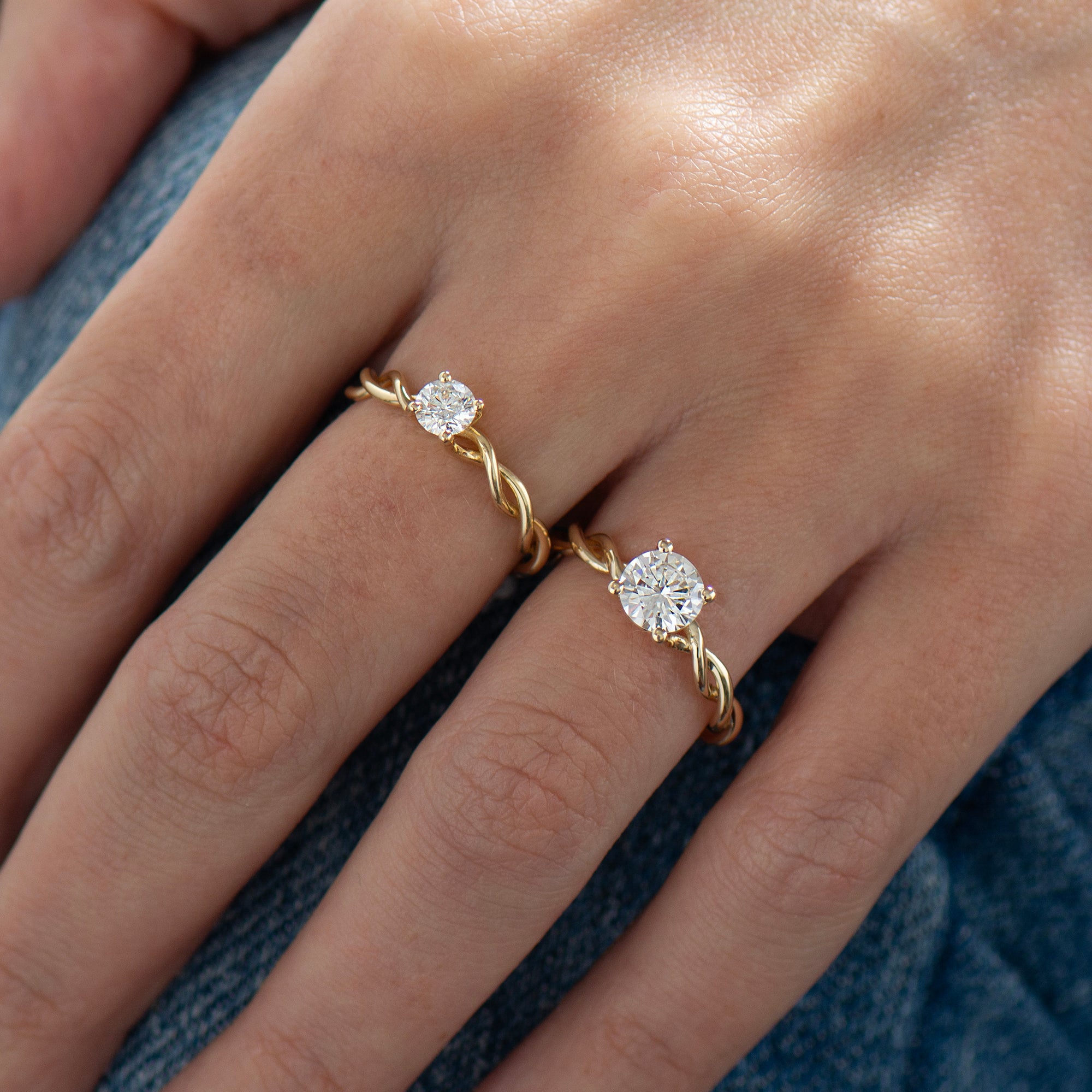 Solitaire Large Braided Engagement Ring