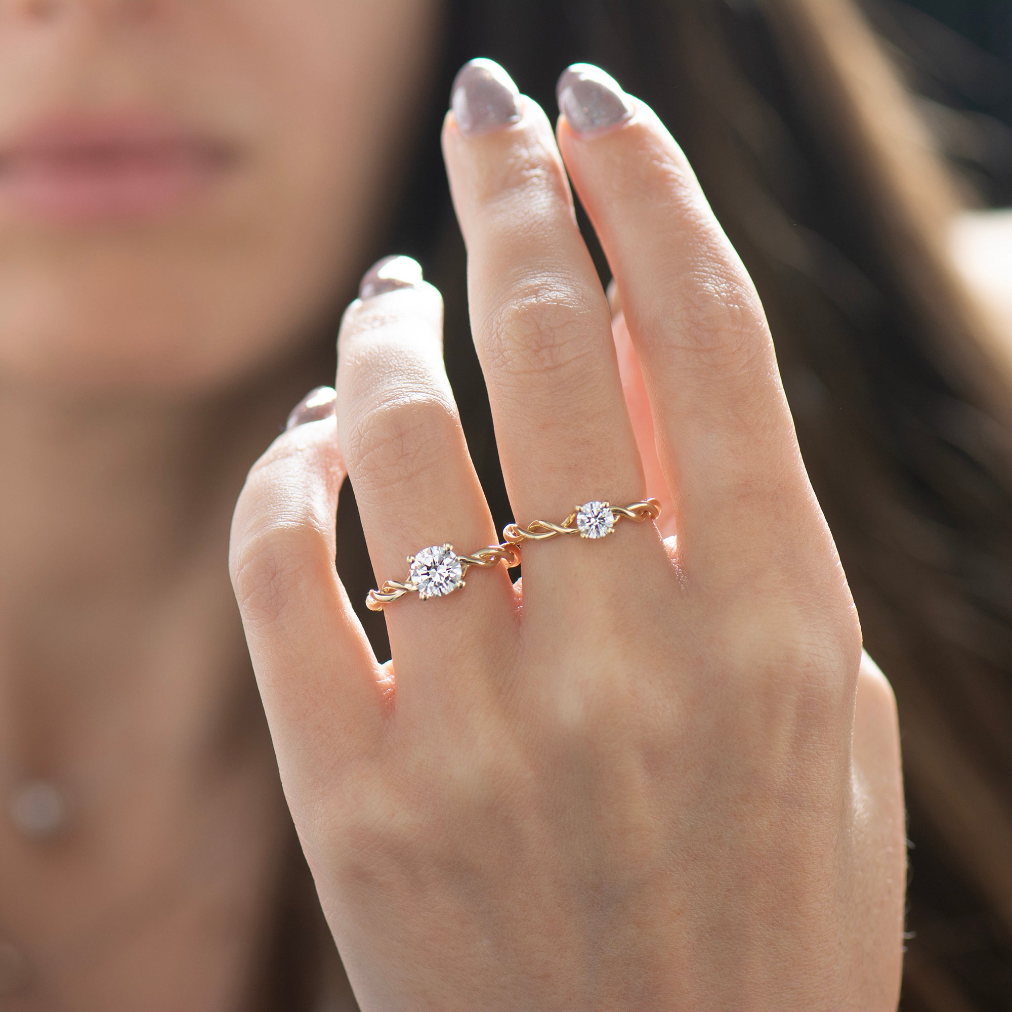 Solitaire Large Braided Engagement Ring