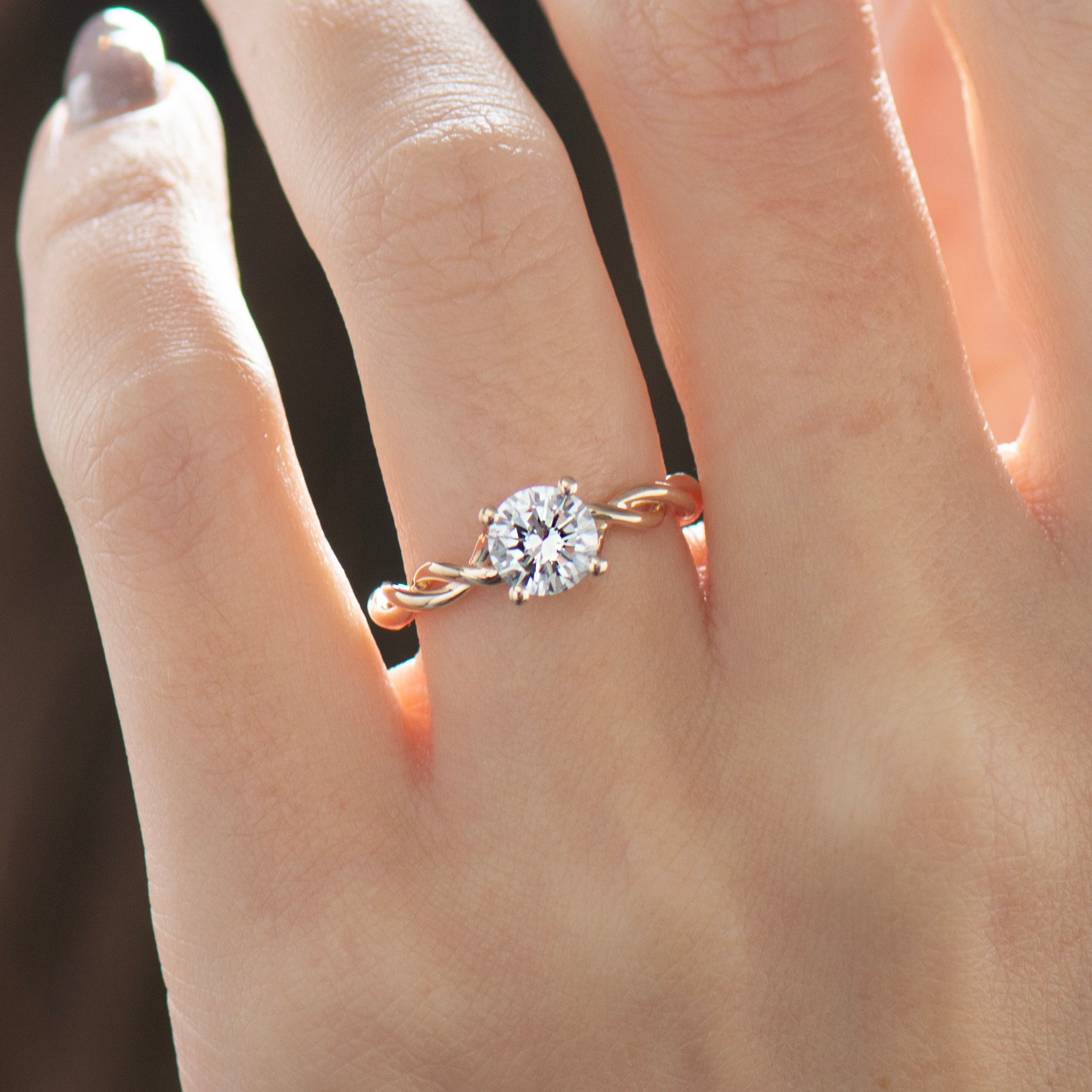 Solitaire Large Braided Engagement Ring
