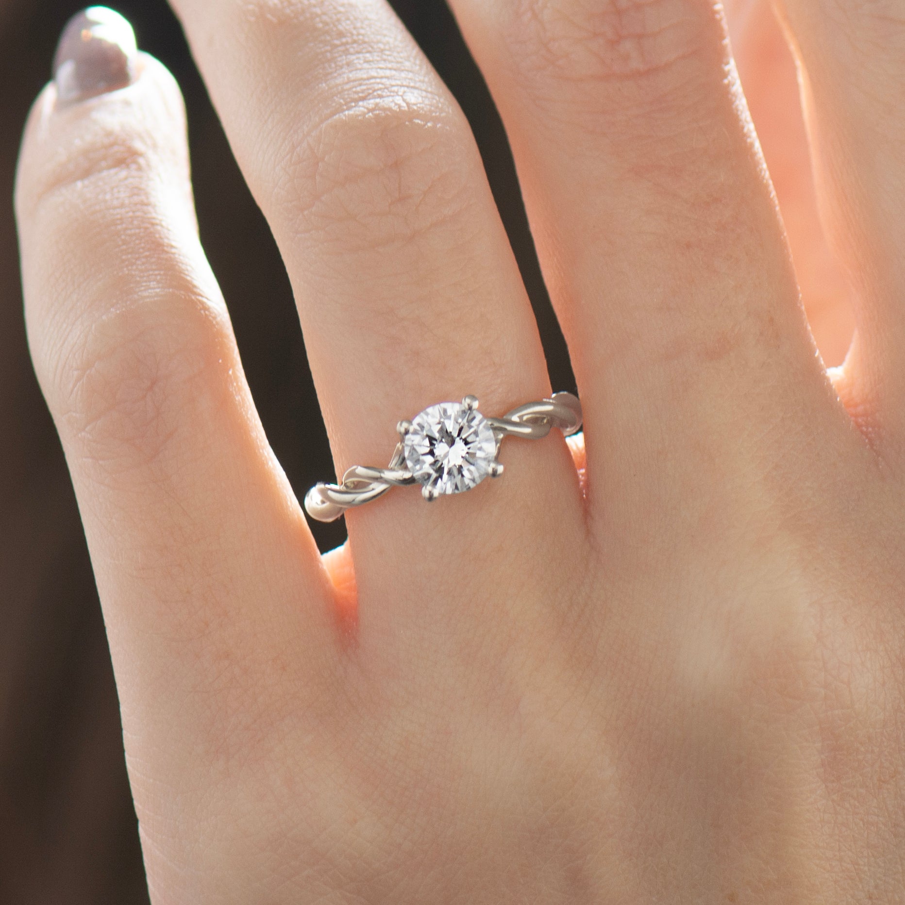 Solitaire Large Braided Engagement Ring