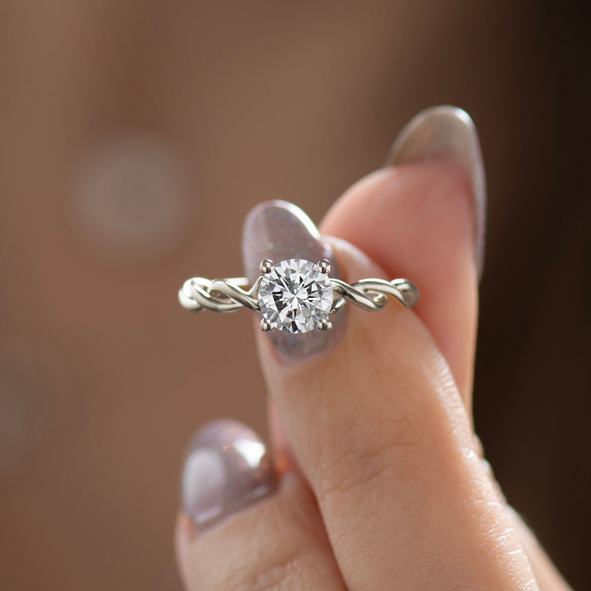 Solitaire Large Braided Engagement Ring