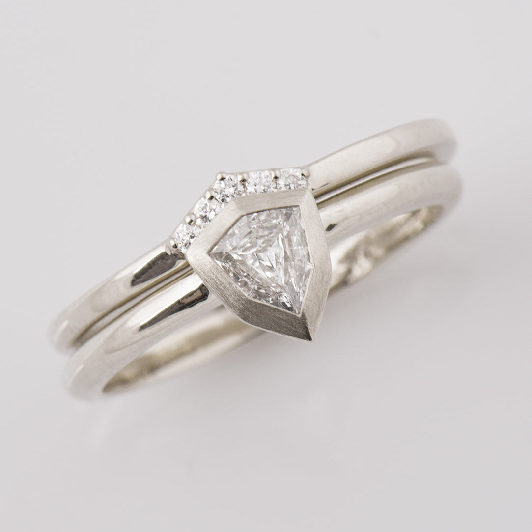 Shield Diamond Ring Set