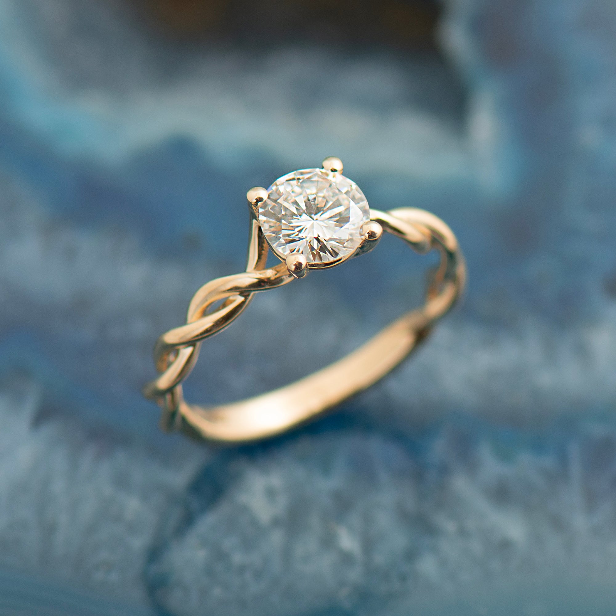 Solitaire Large Braided Engagement Ring