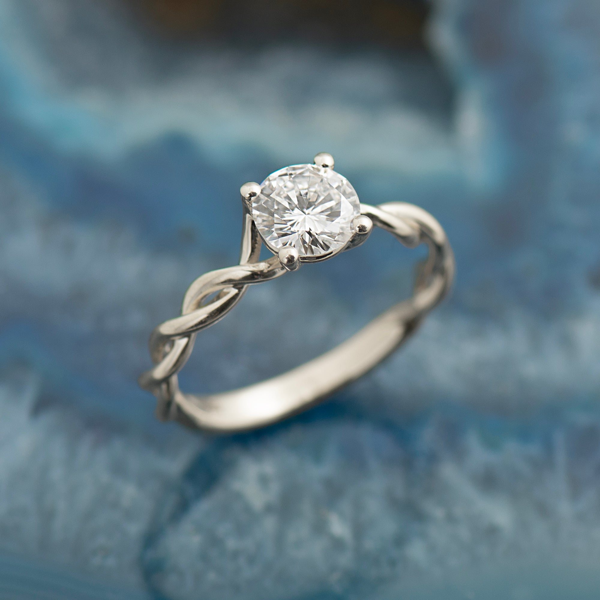 Solitaire Large Braided Engagement Ring
