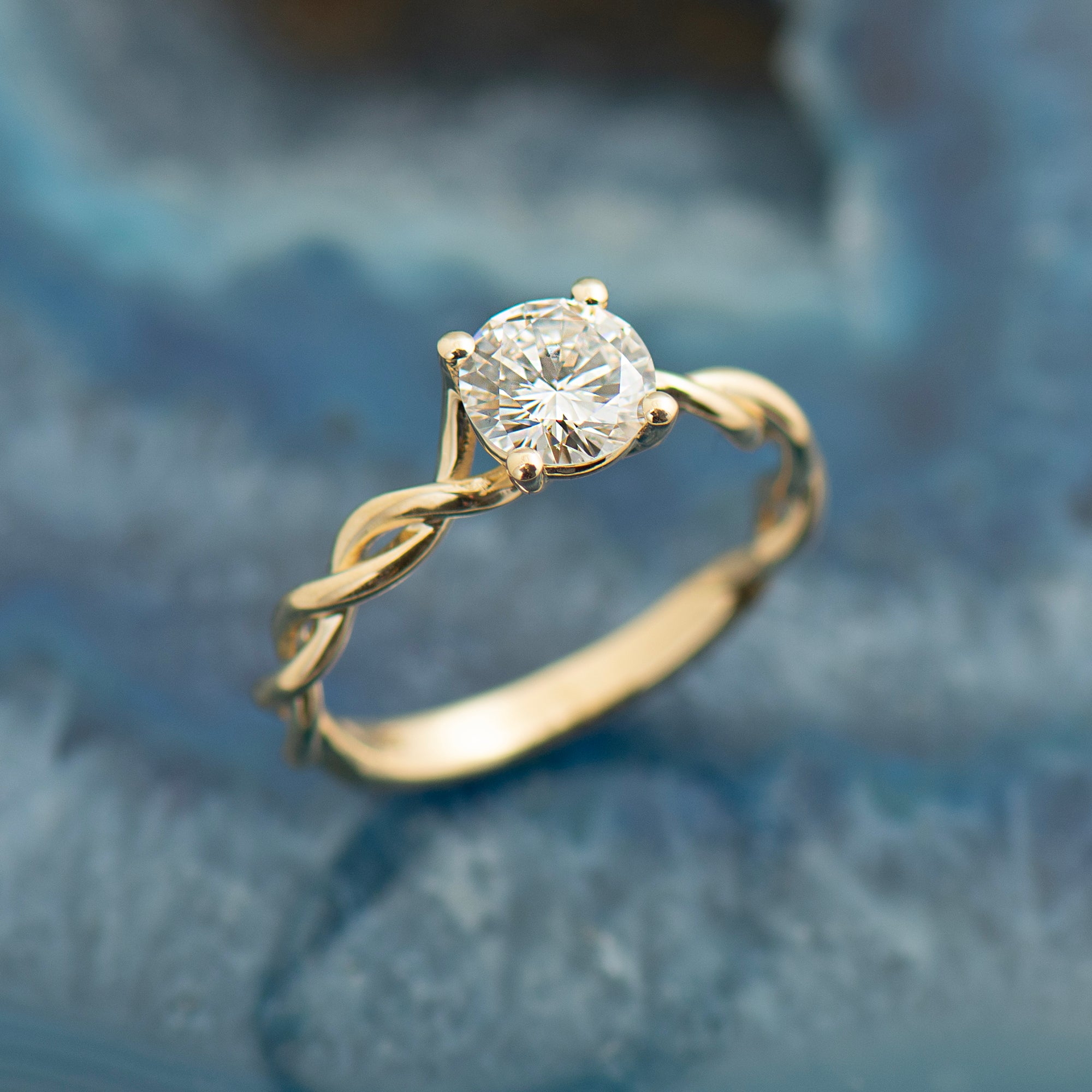 Solitaire Large Braided Engagement Ring