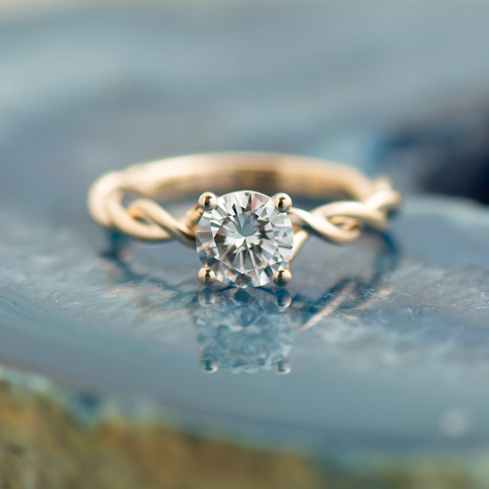 Solitaire Large Braided Engagement Ring