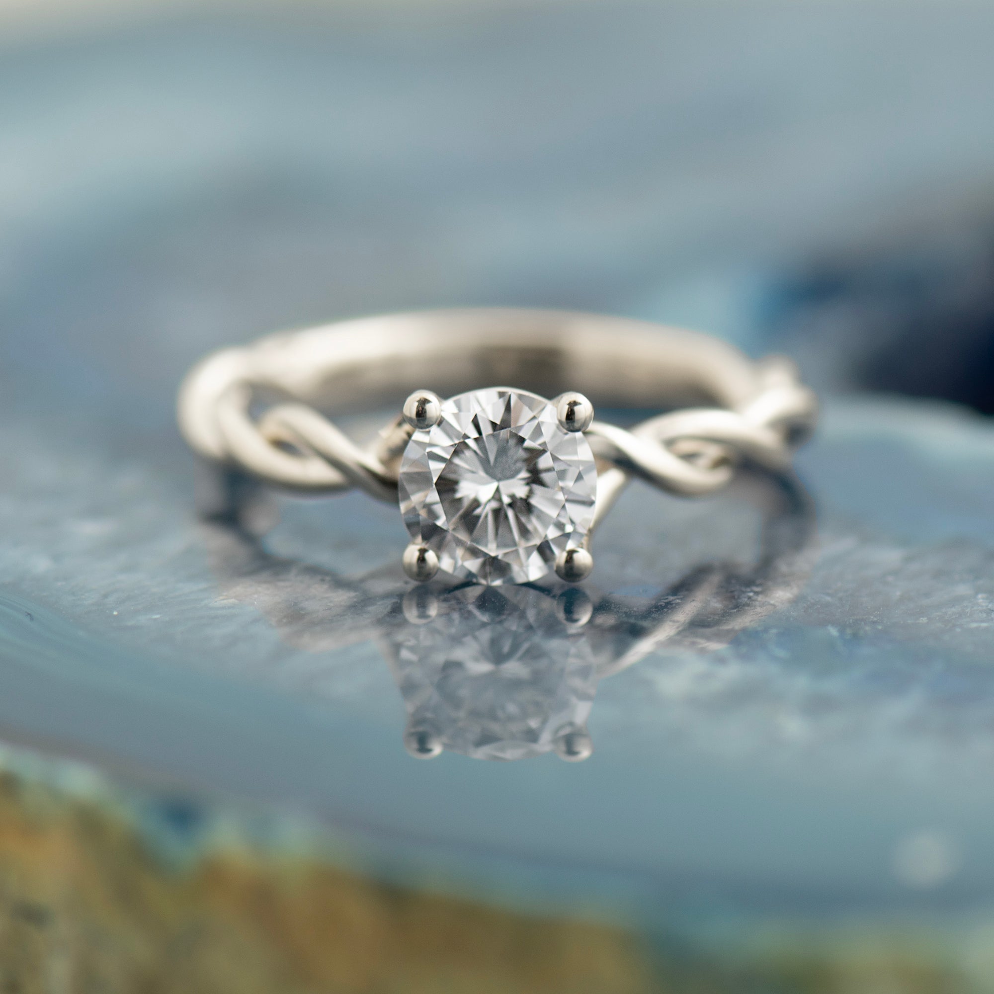 Solitaire Large Braided Engagement Ring