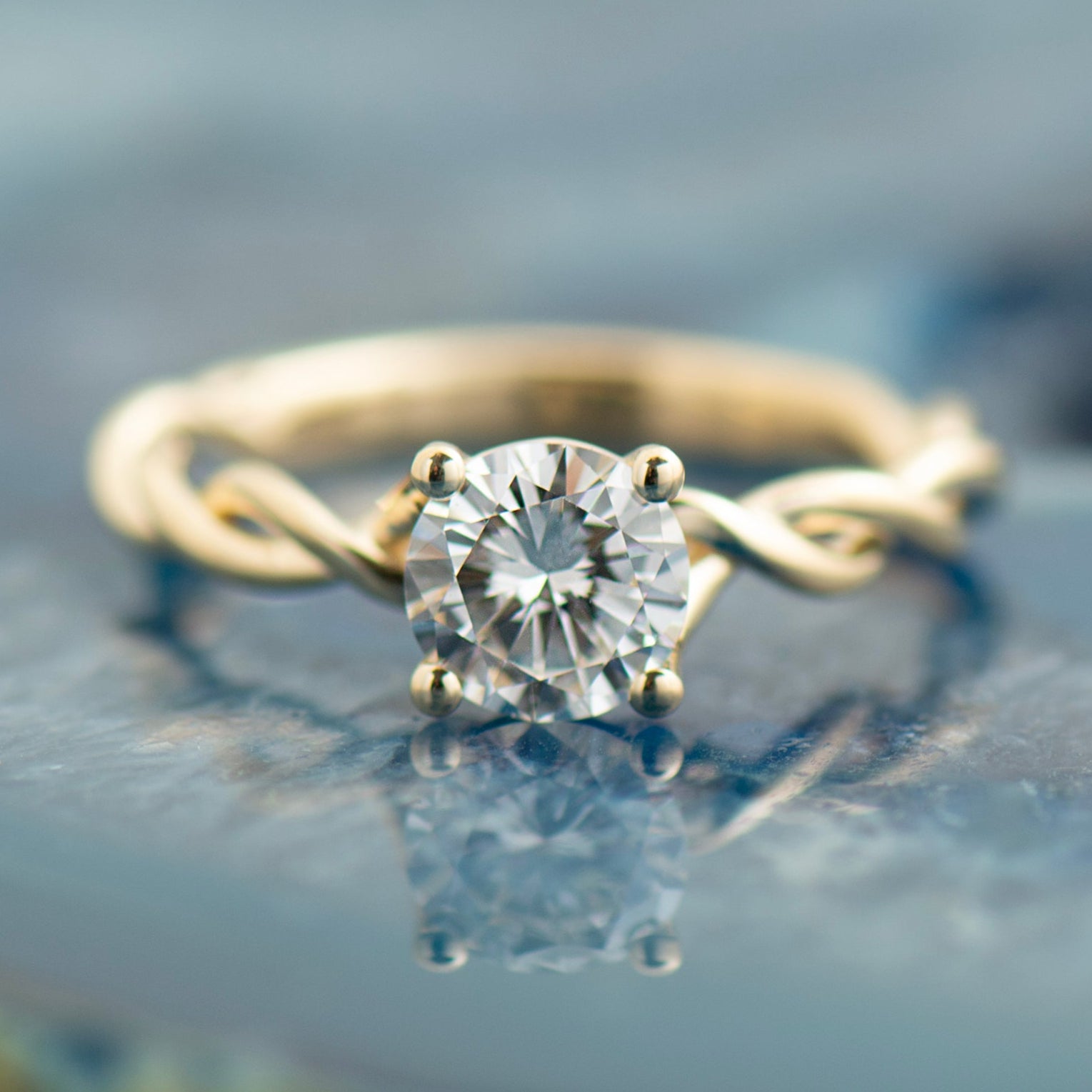 Solitaire Large Braided Engagement Ring