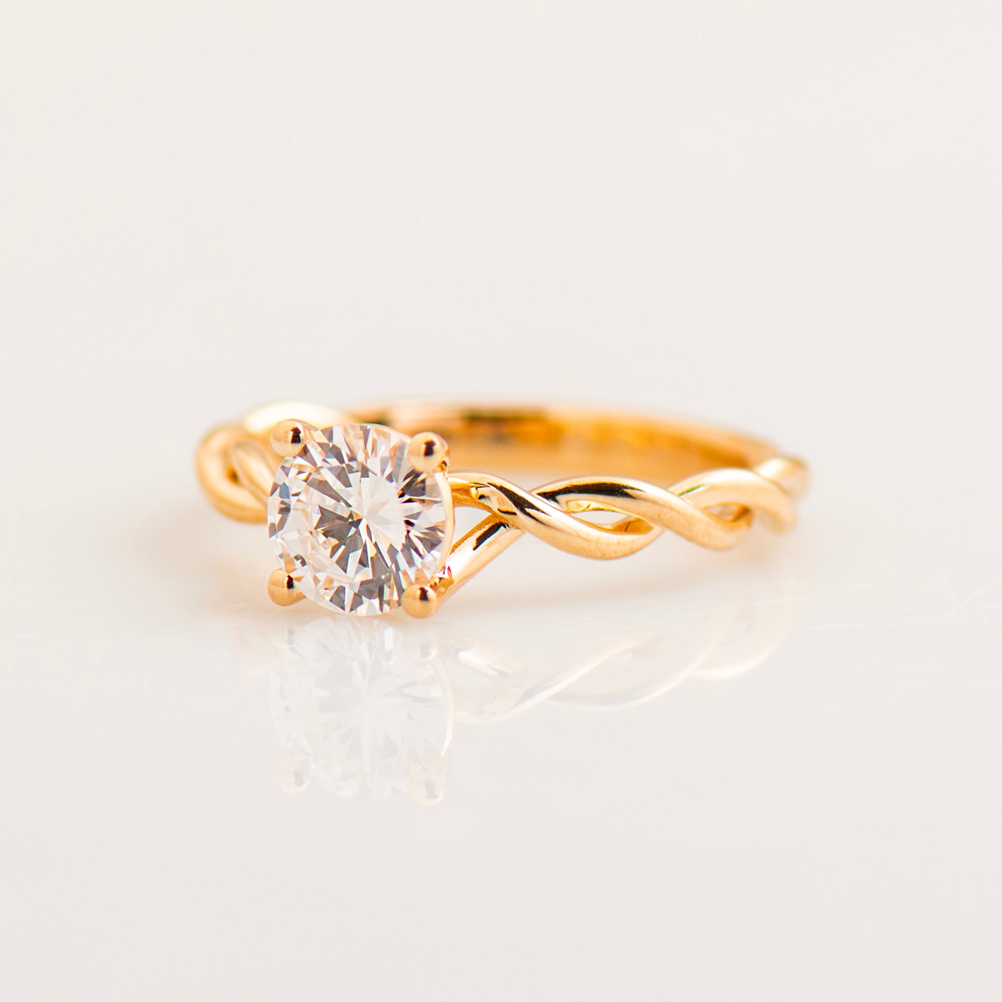 Solitaire Large Braided Engagement Ring