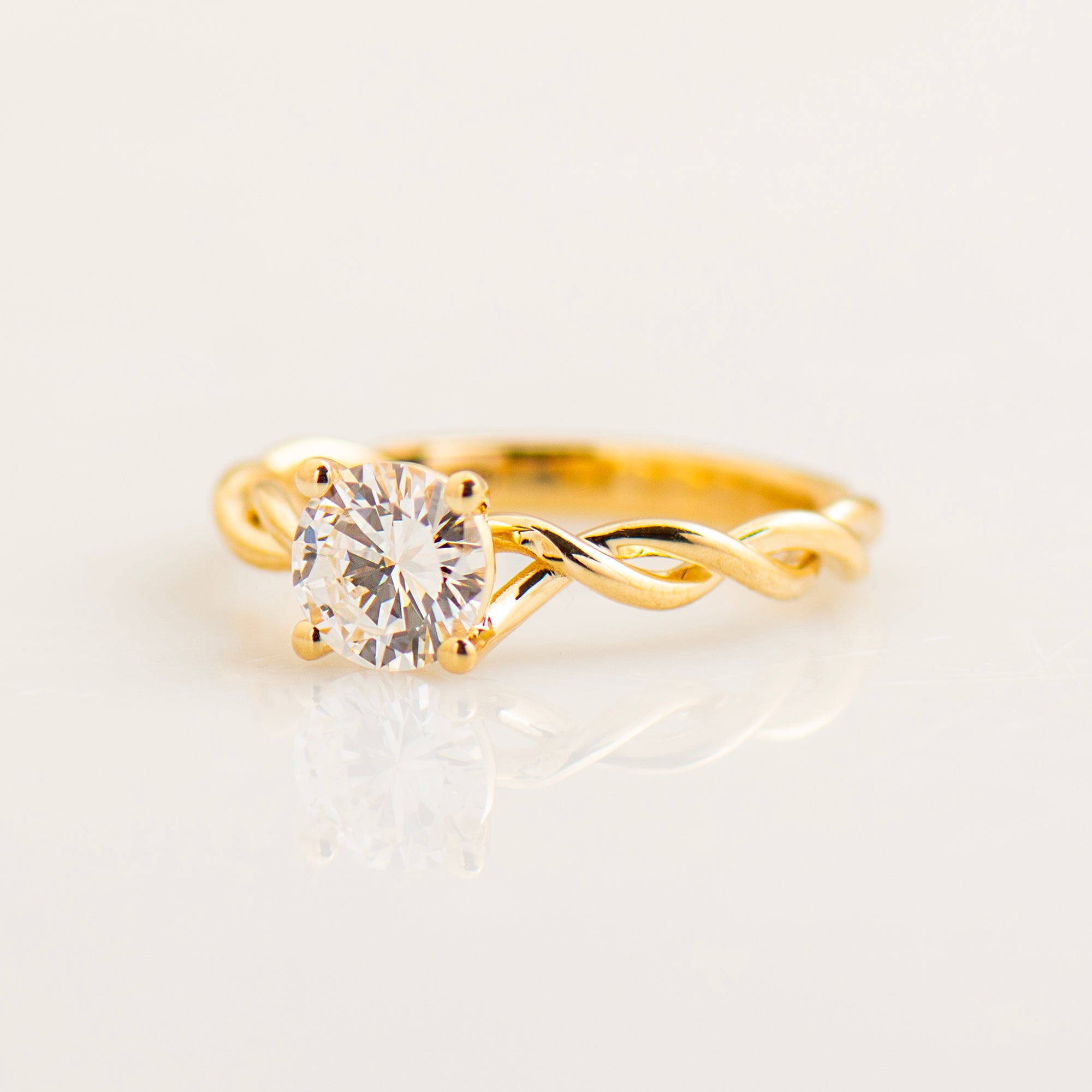 Solitaire Large Braided Engagement Ring