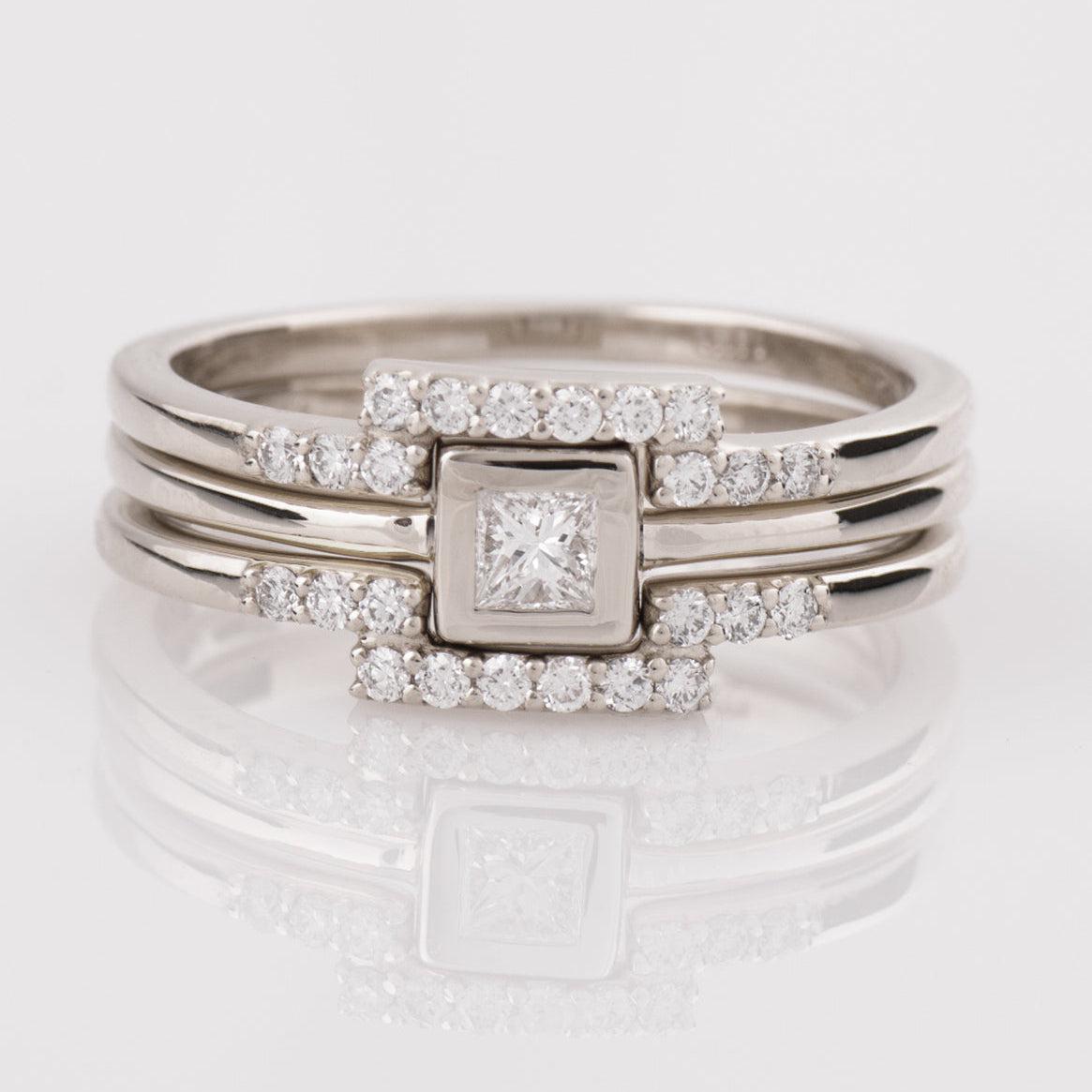 Flat Squared Bezel Trio Set