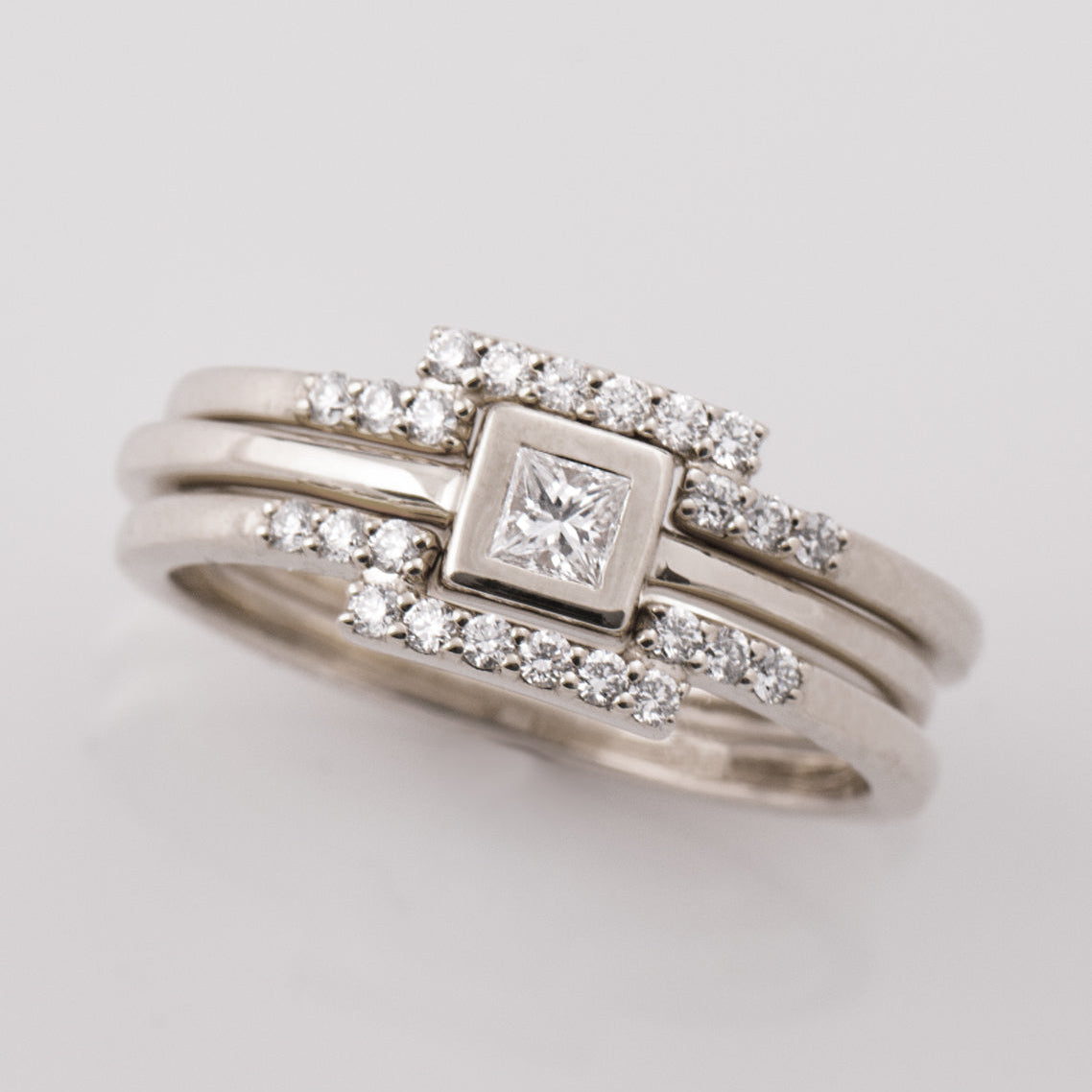 Flat Squared Bezel Trio Set