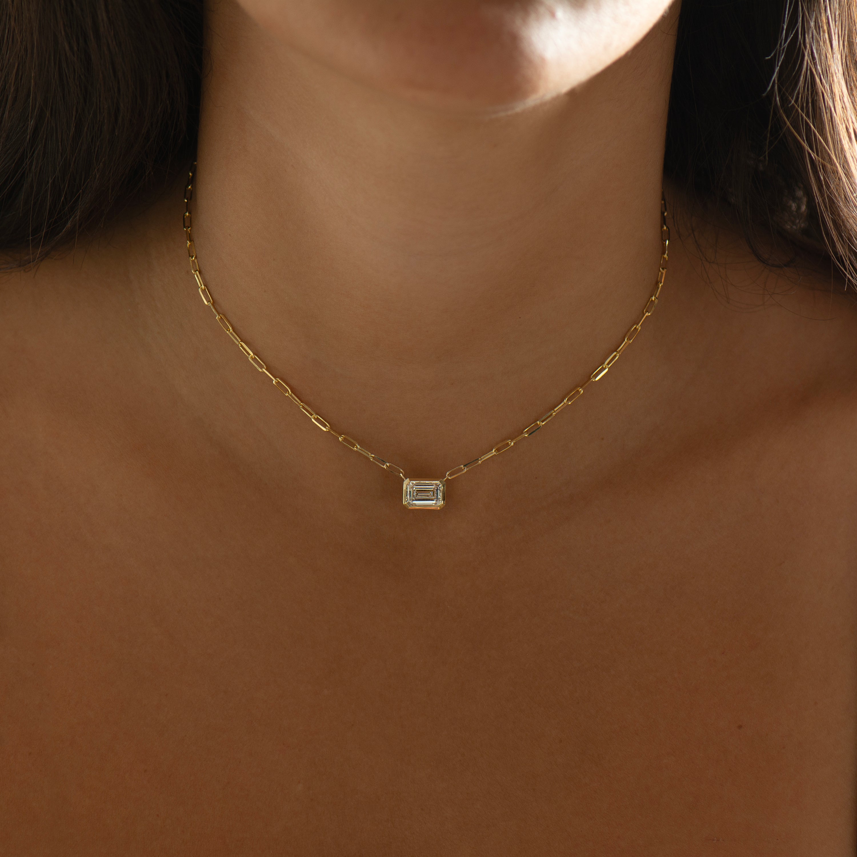 Choker Horizontal Emerald Cut Necklace