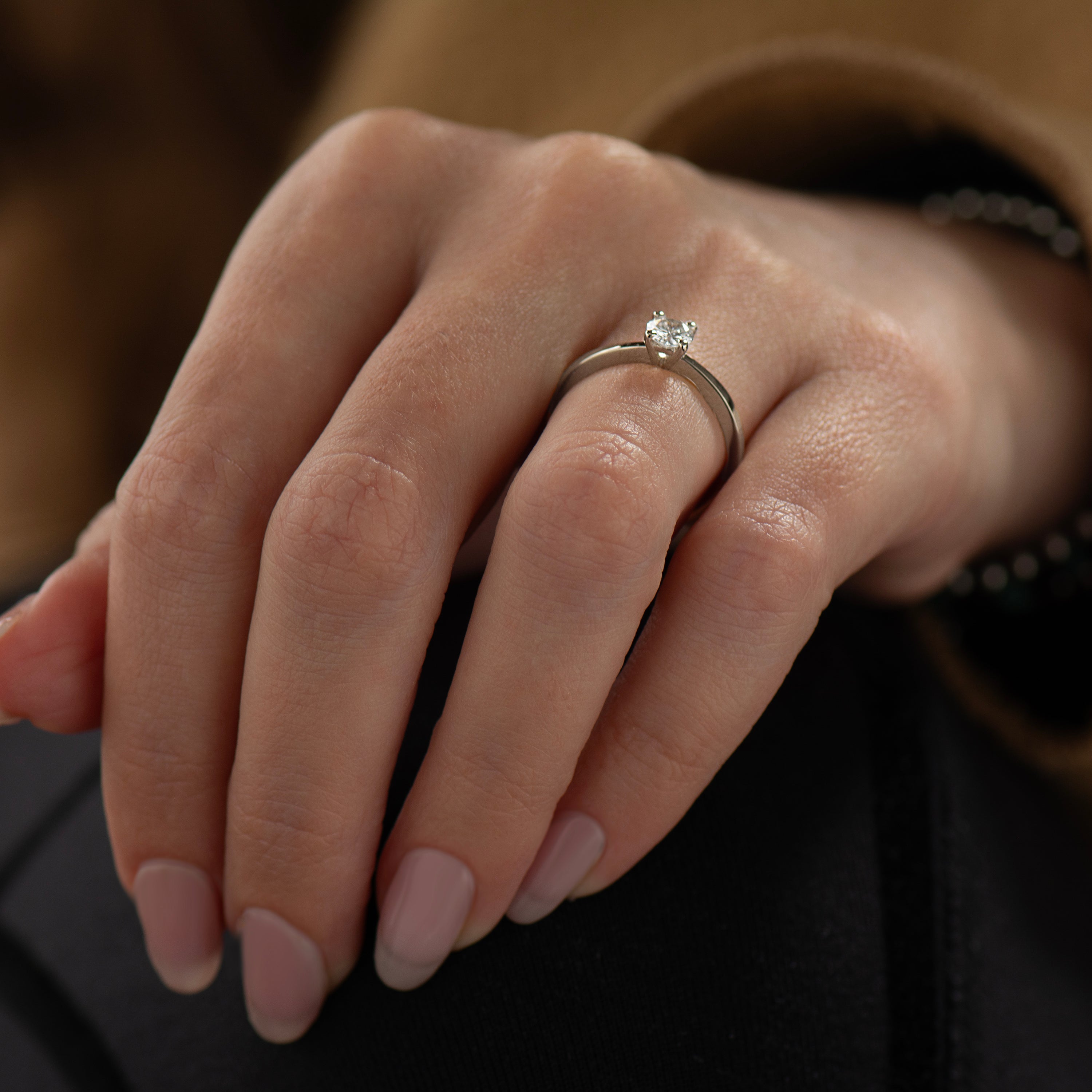 High Set Tapered Diamond Ring