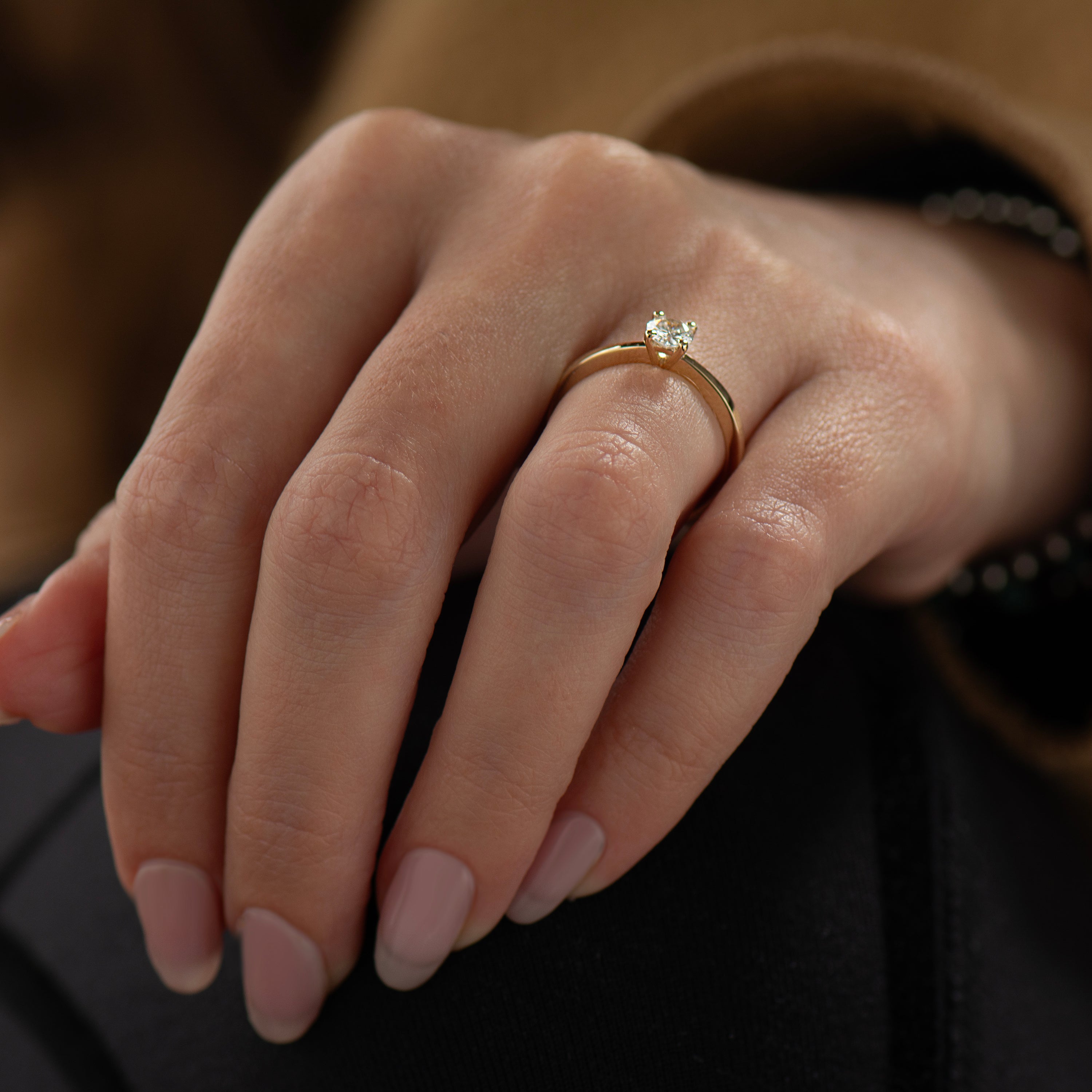 High Set Tapered Diamond Ring