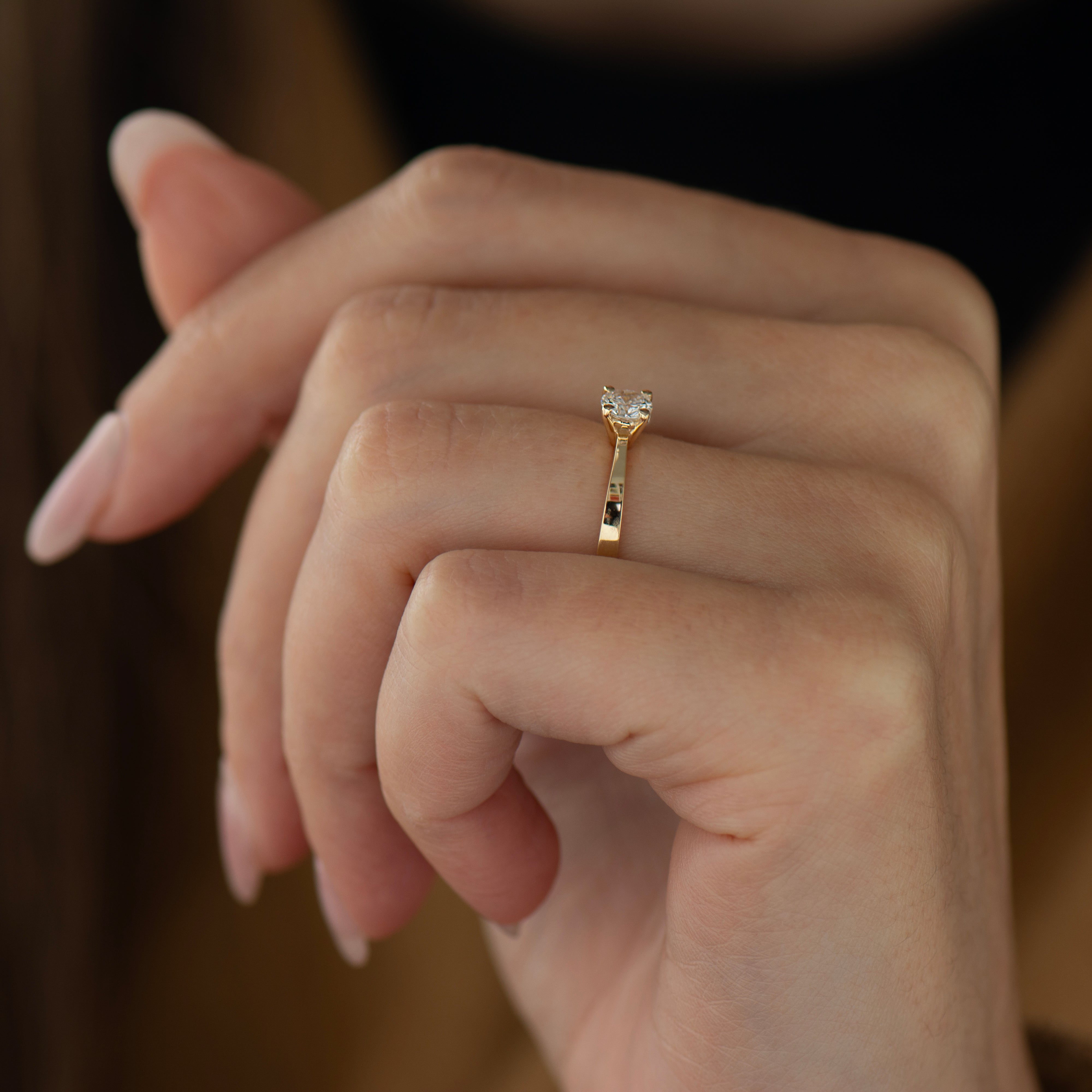 High Set Tapered Diamond Ring