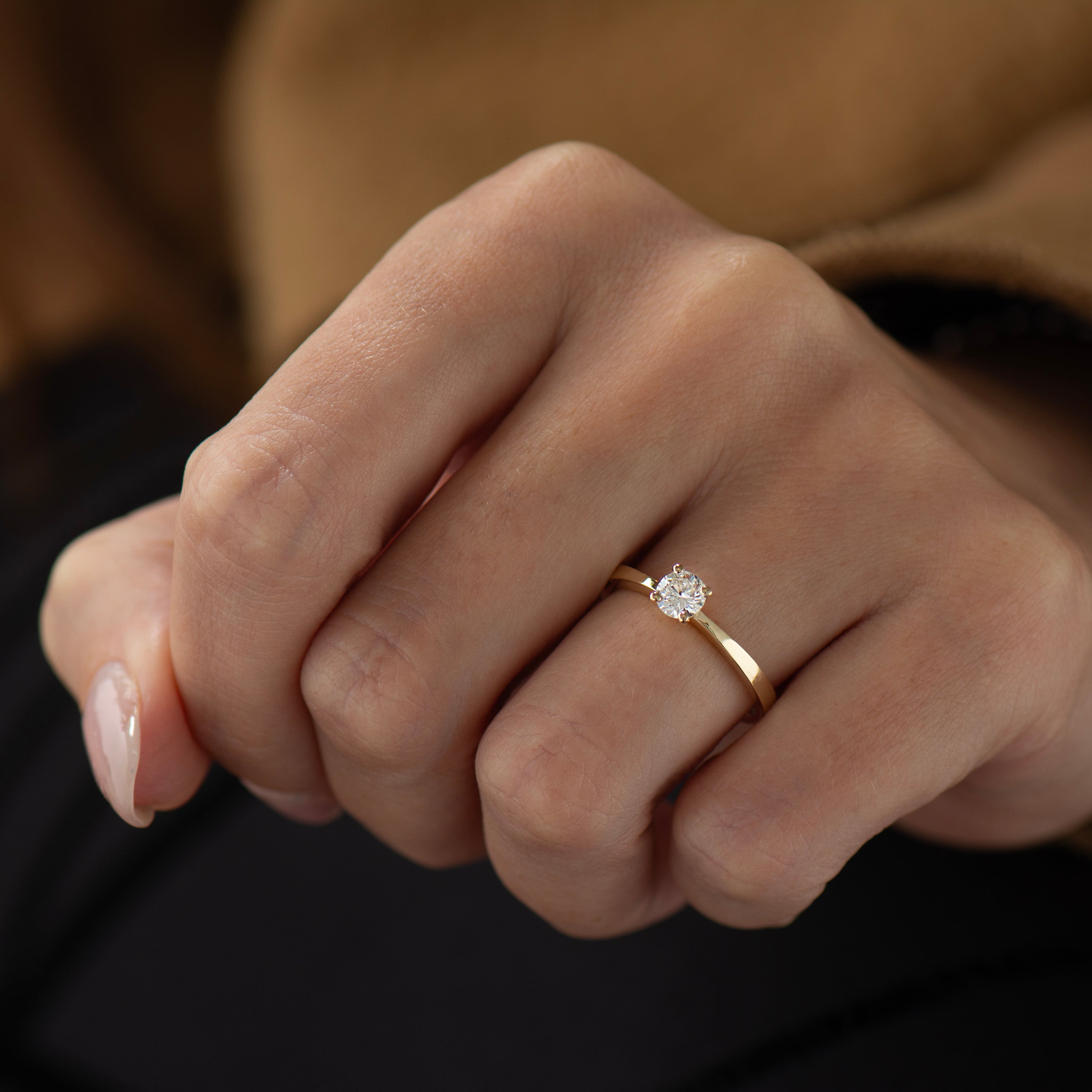 High Set Tapered Diamond Ring