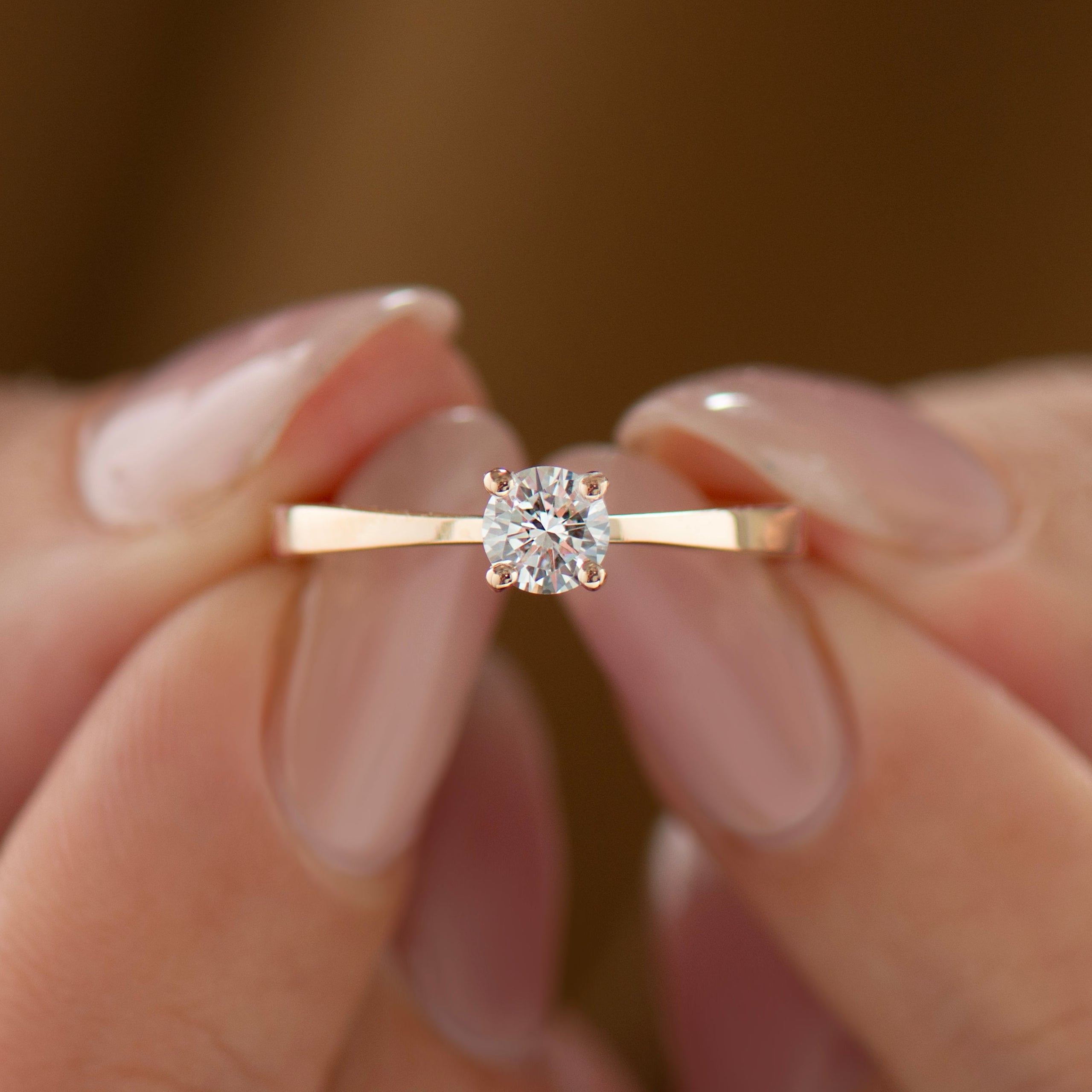 High Set Tapered Diamond Ring