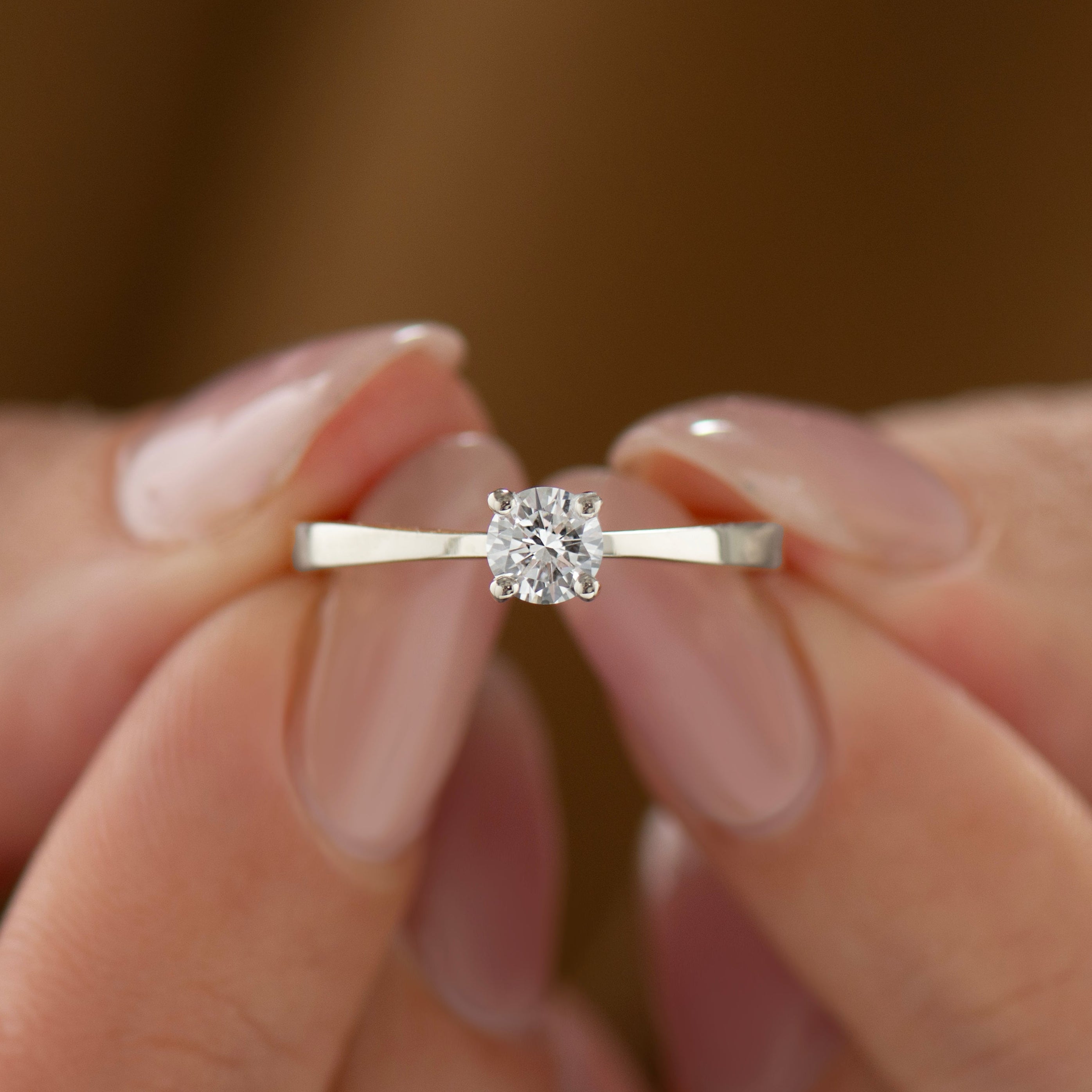High Set Tapered Diamond Ring