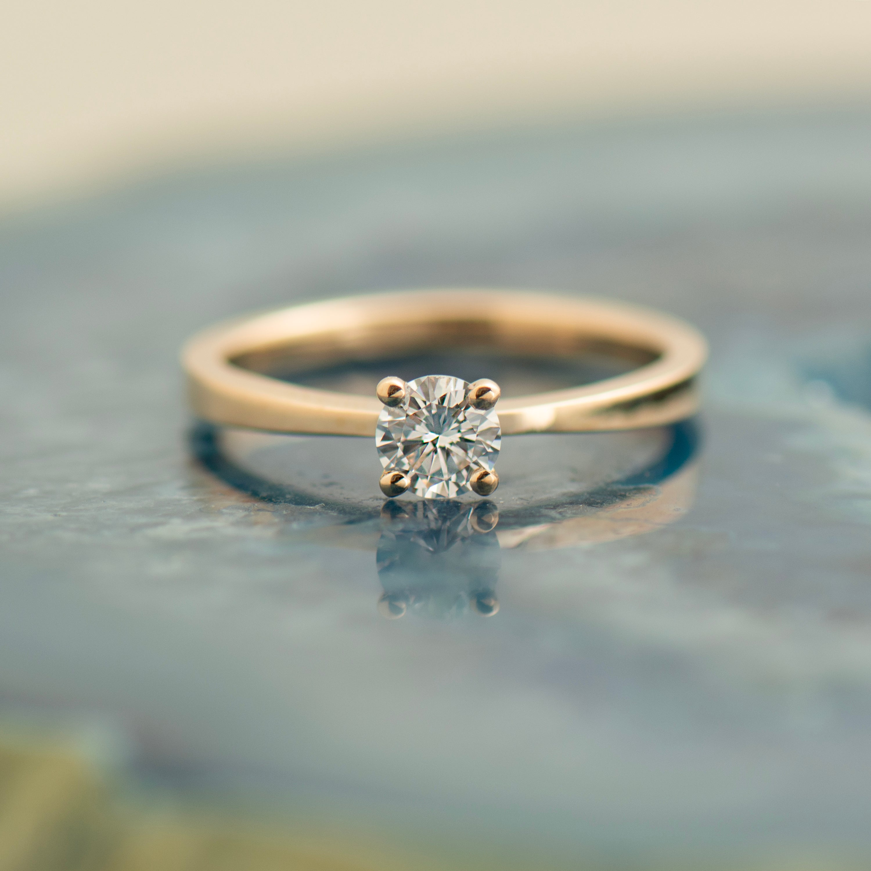 High Set Tapered Diamond Ring