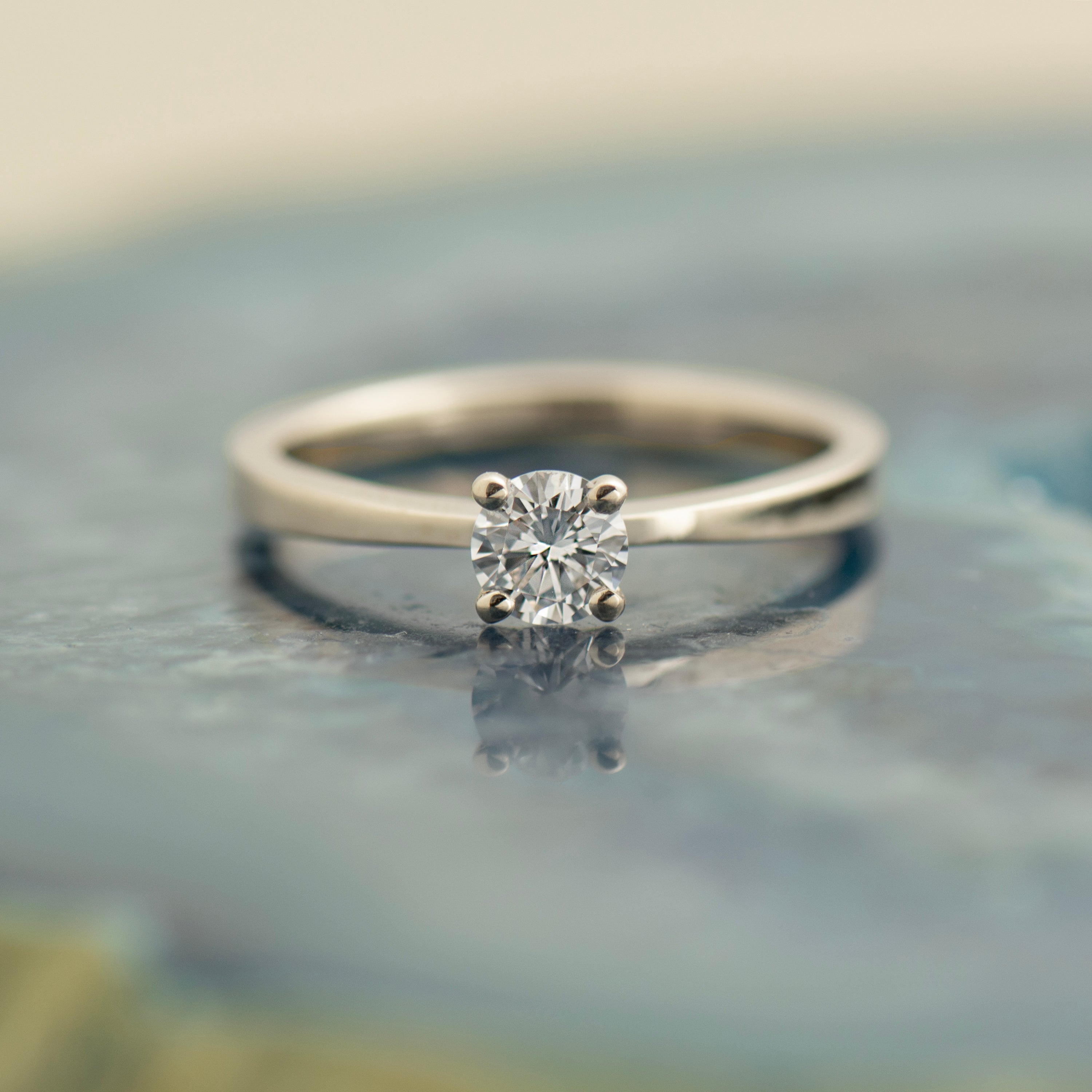 High Set Tapered Diamond Ring