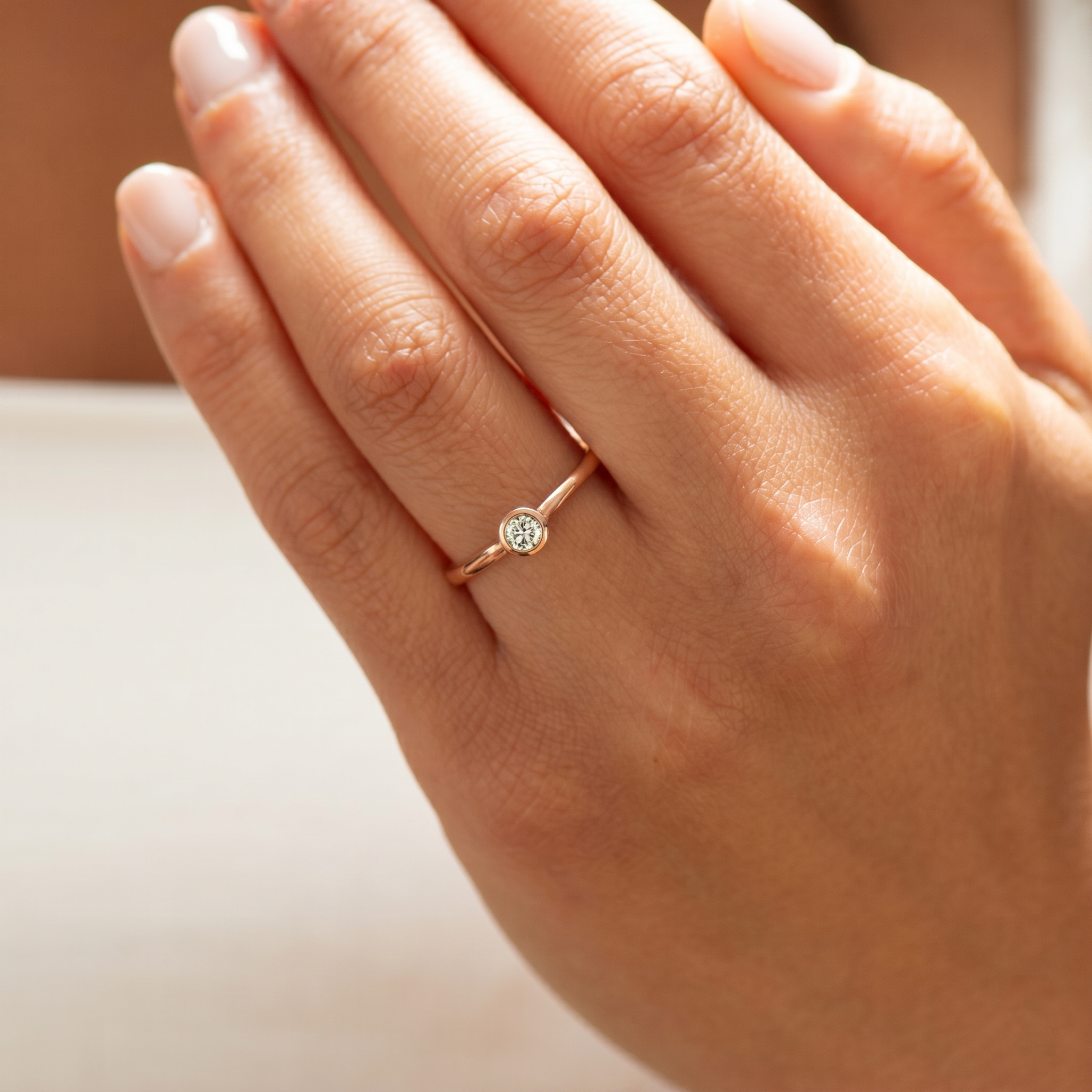 Round Diamond Bezel Ring