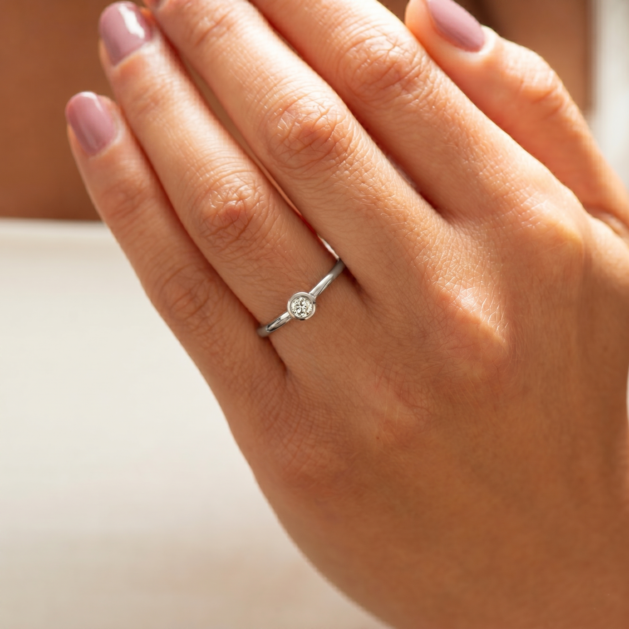 Round Diamond Bezel Ring
