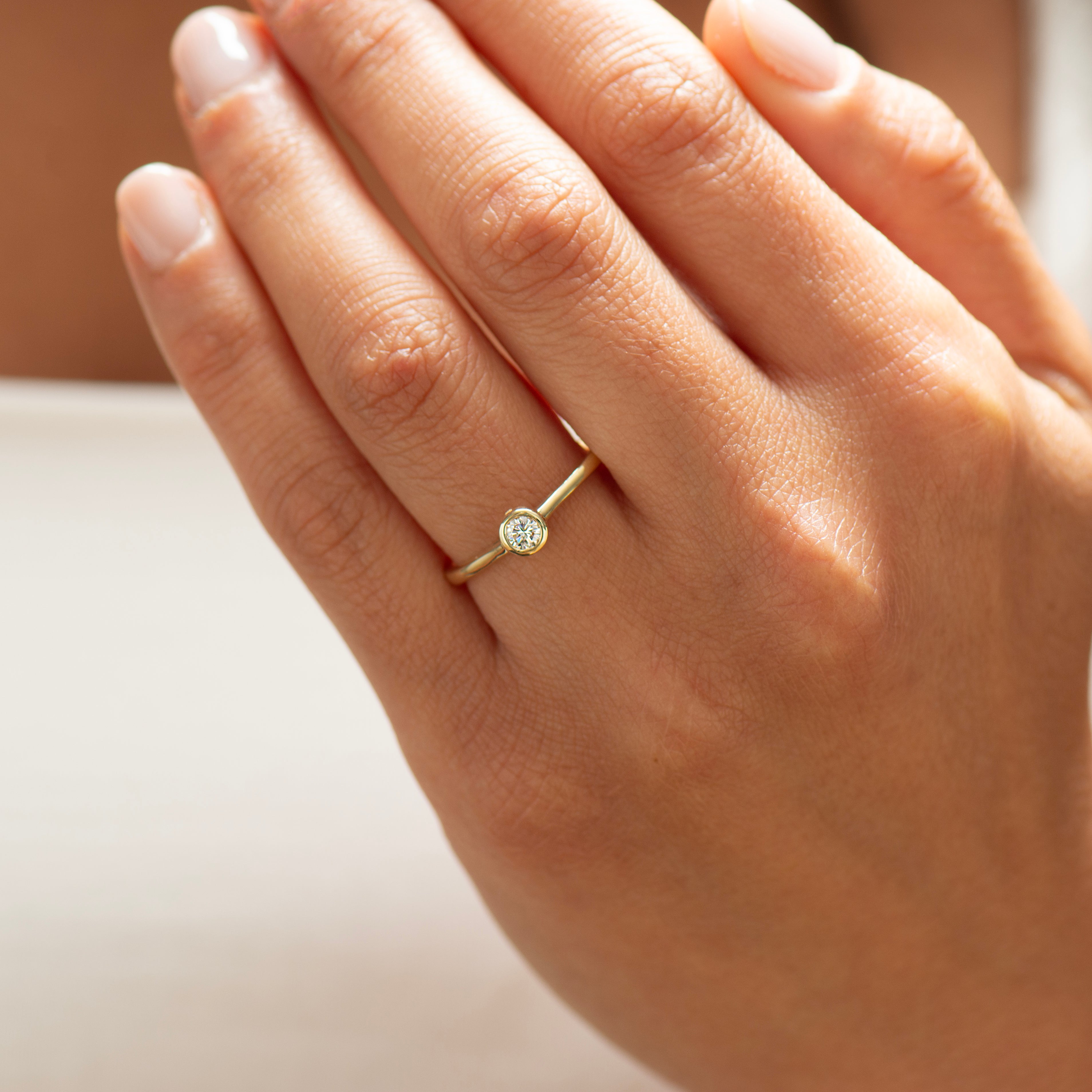 Round Diamond Bezel Ring