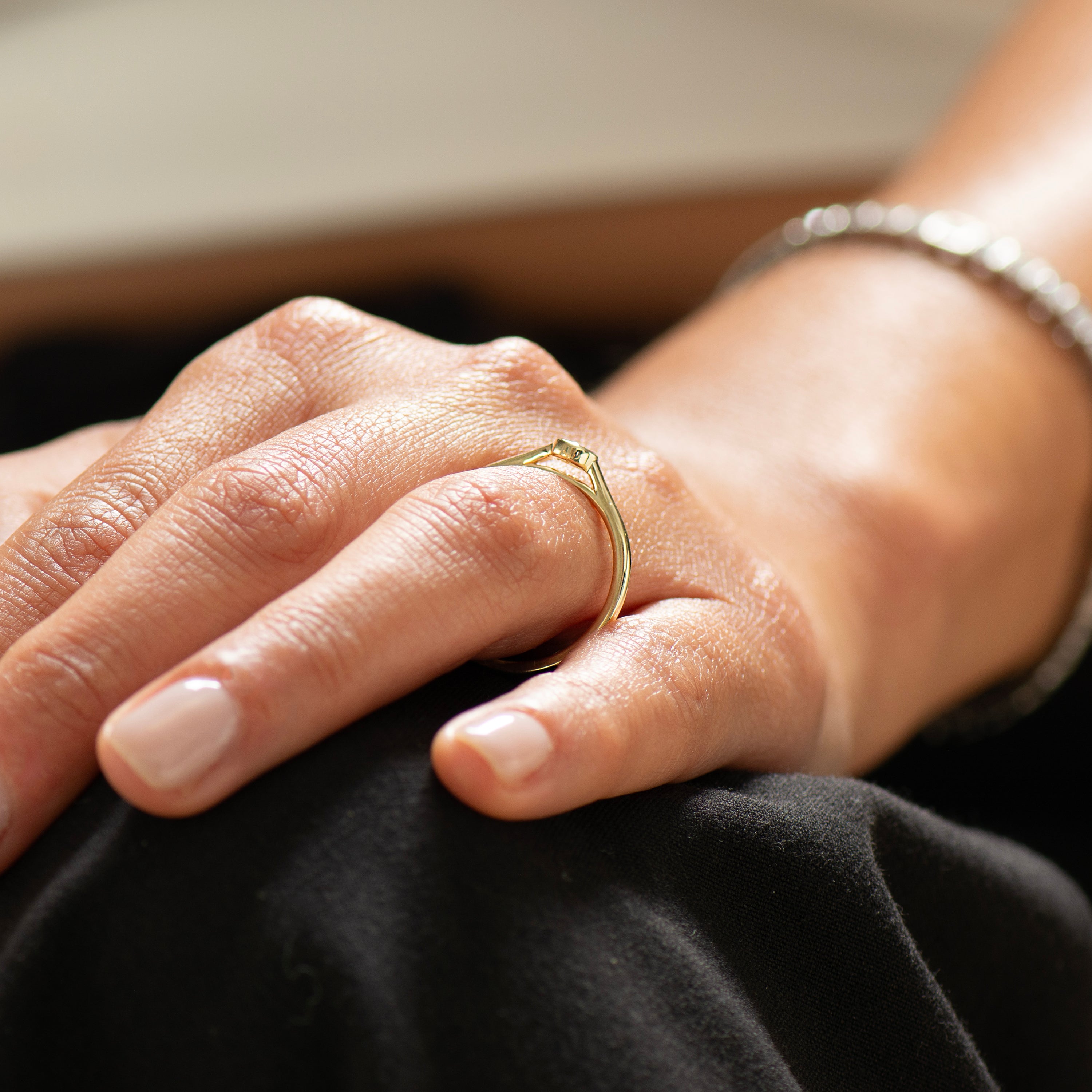 Round Diamond Bezel Ring
