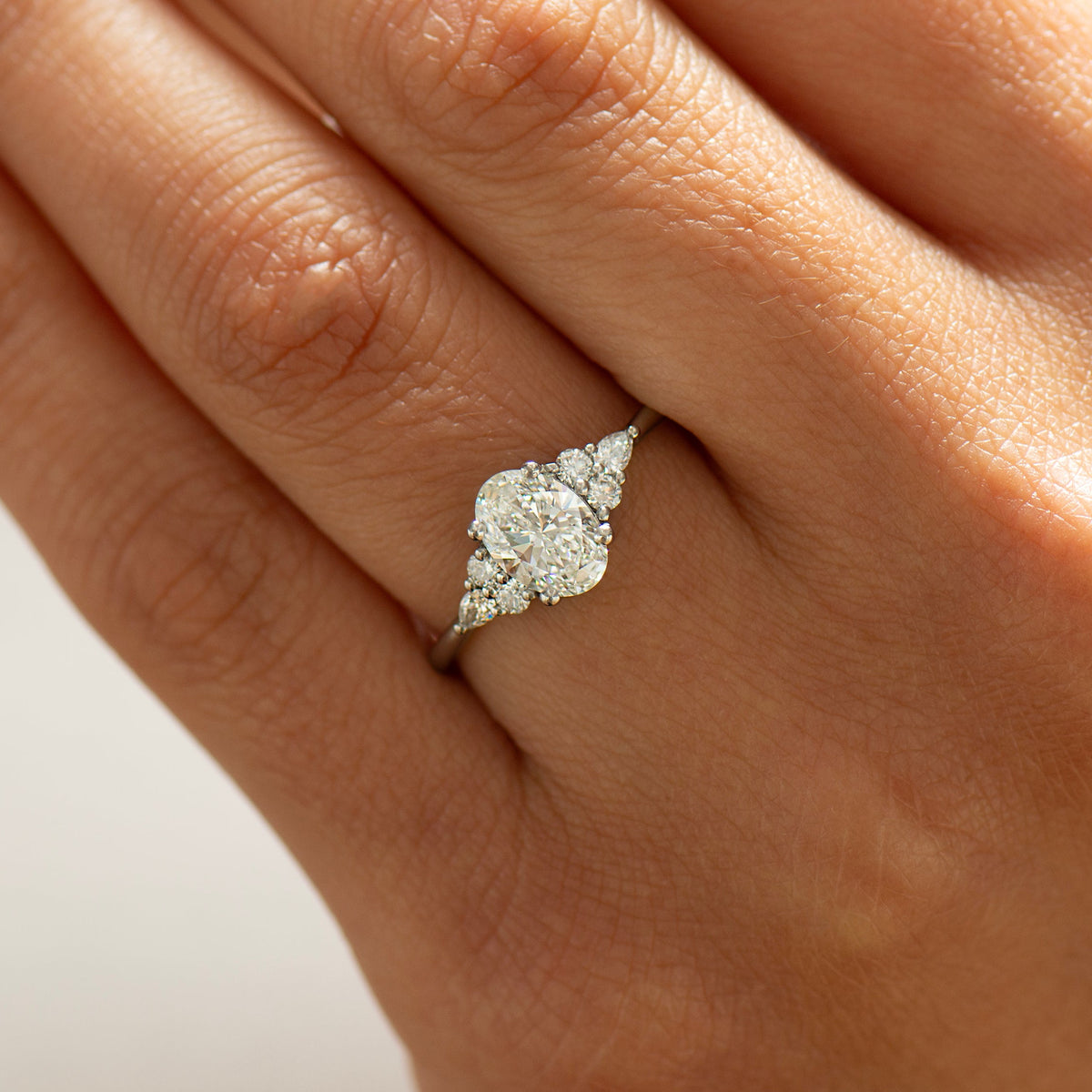 Oval Diamond Cluster Ring