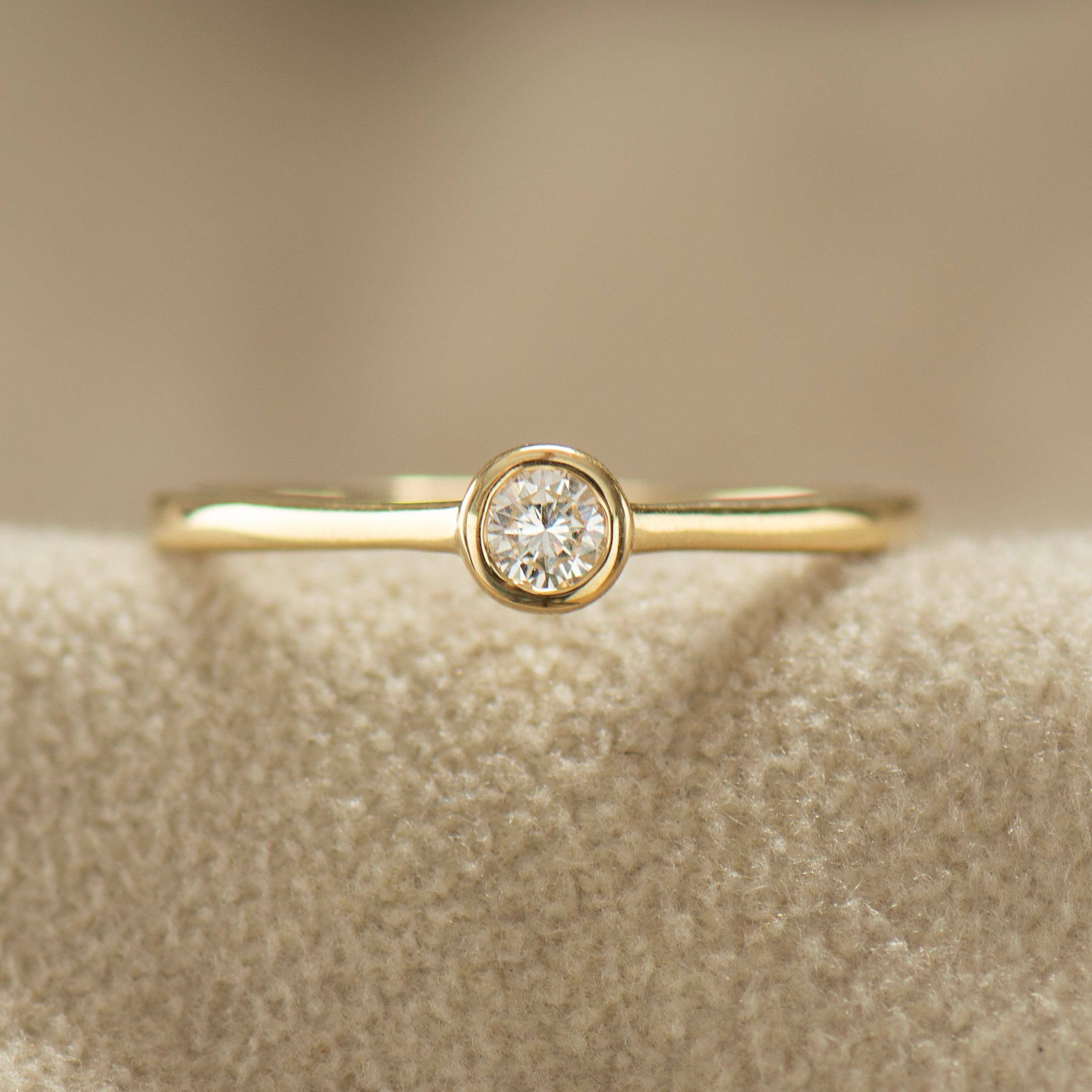 Round Diamond Bezel Ring